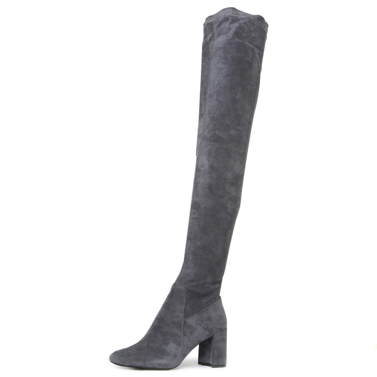 dark grey thigh high boots