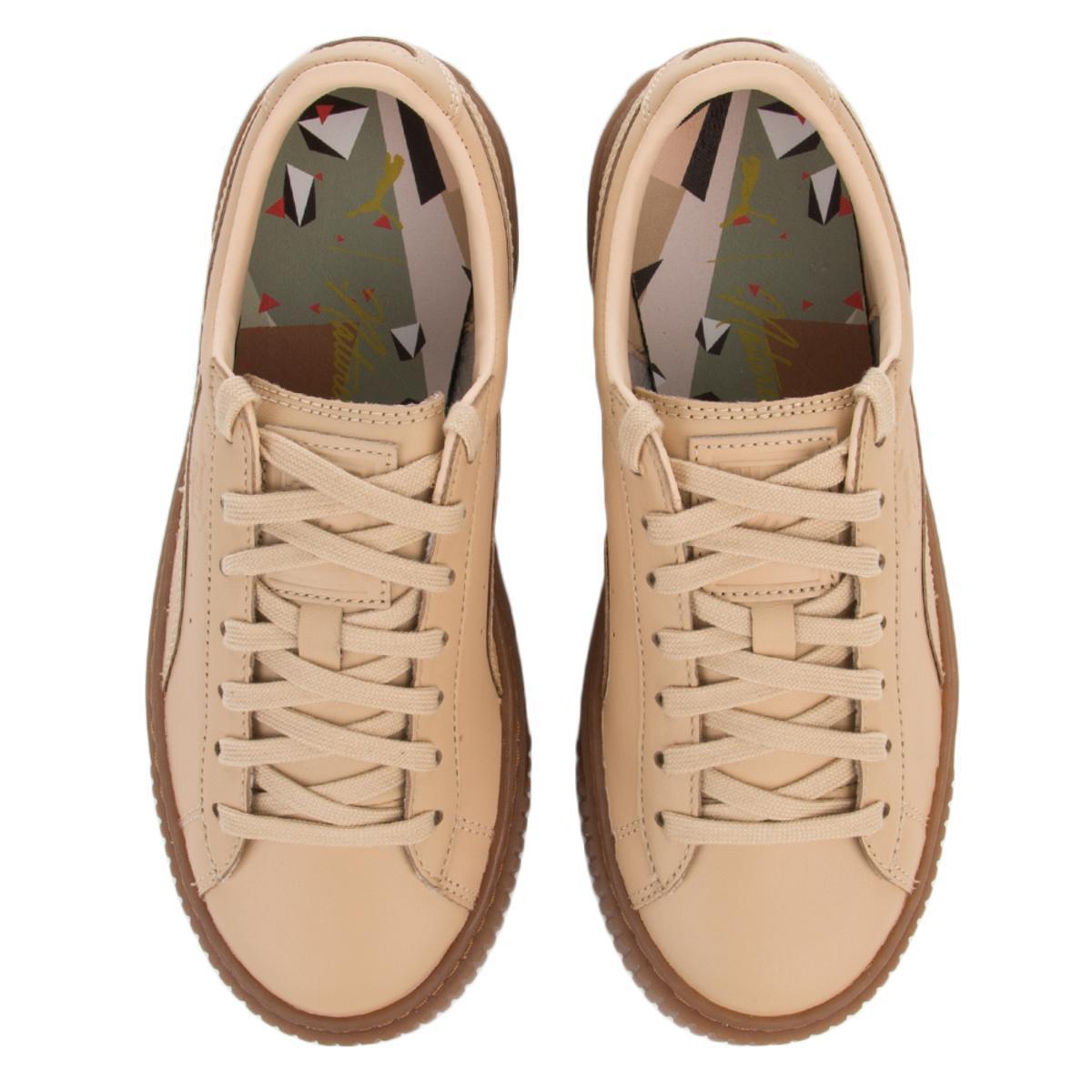 tan puma platform sneakers