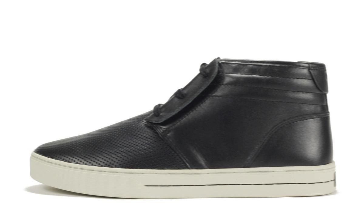 Mcqueen Black Perf Leather Sneaker 