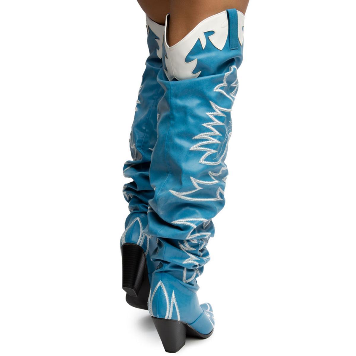 cape robbin kelsey 21 black white rockstar western pointed slouchy thigh boot