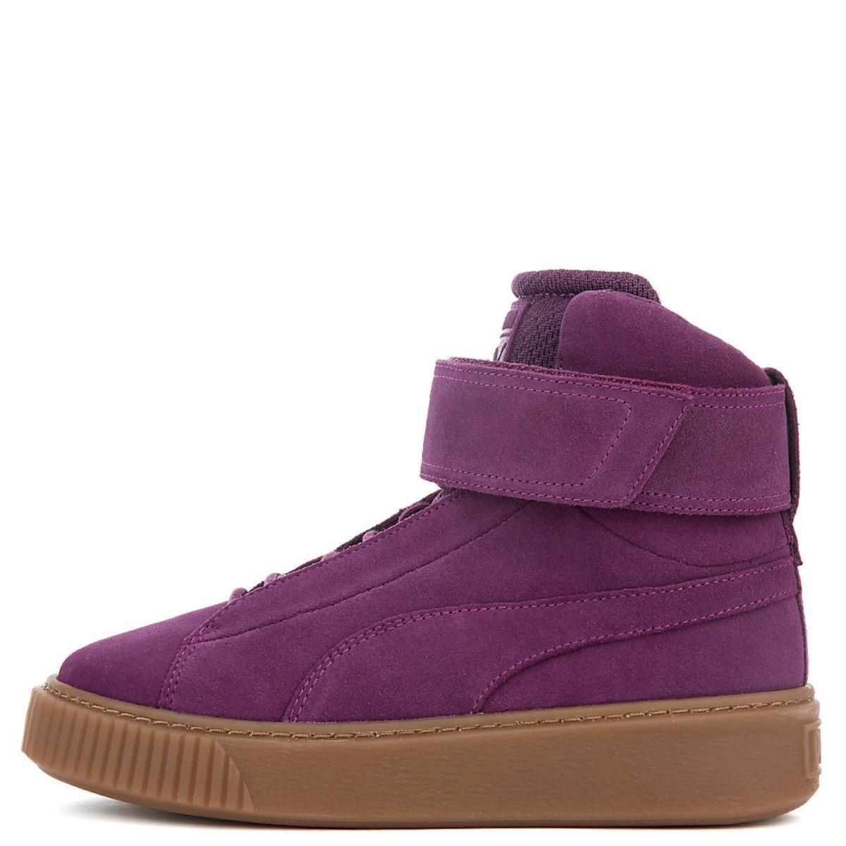 puma suede platform dark purple