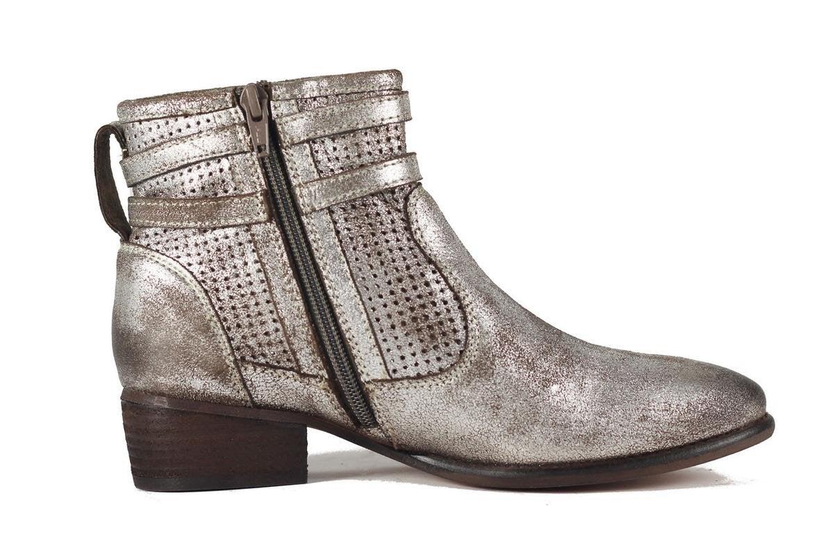pewter metallic booties