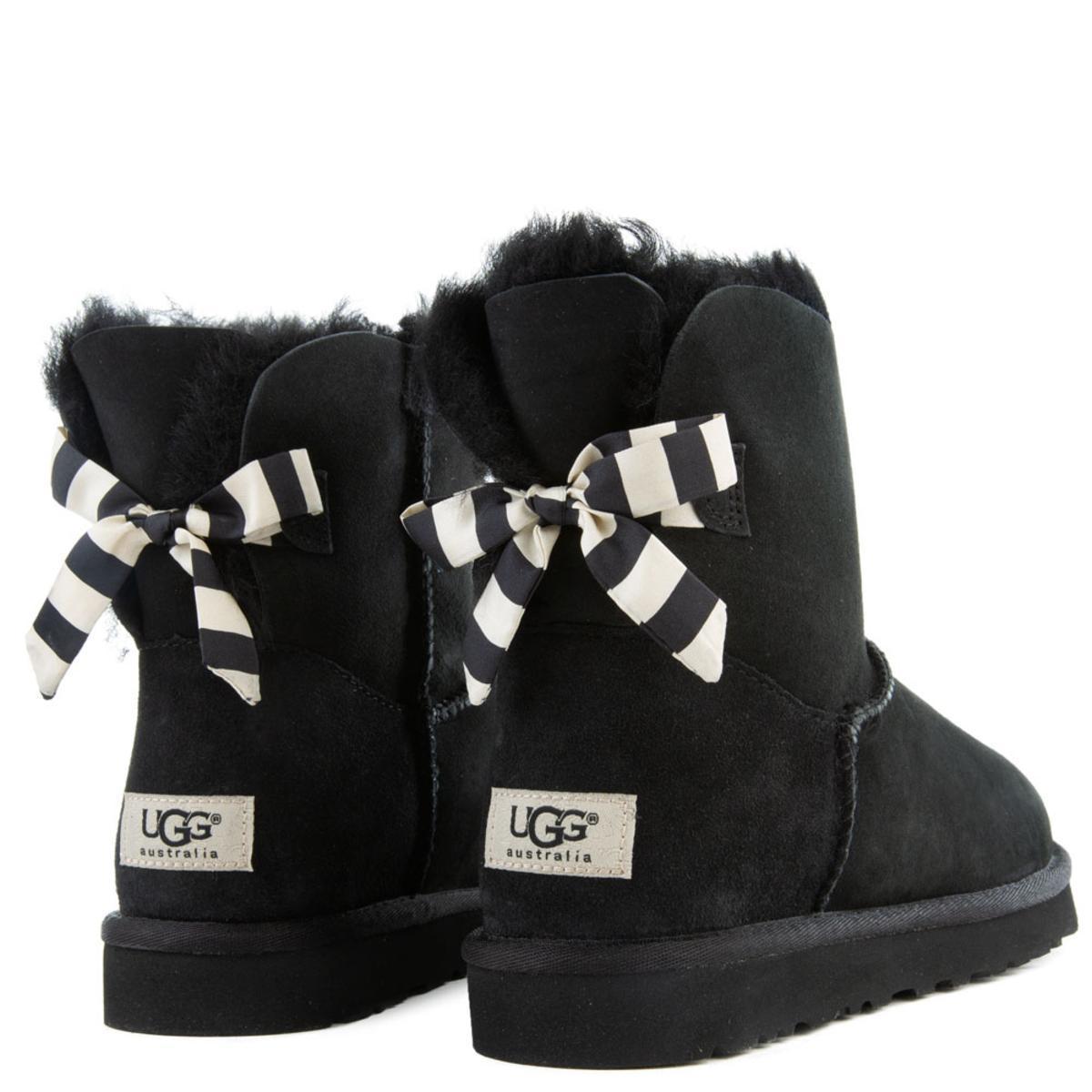 ugg boots black with bows