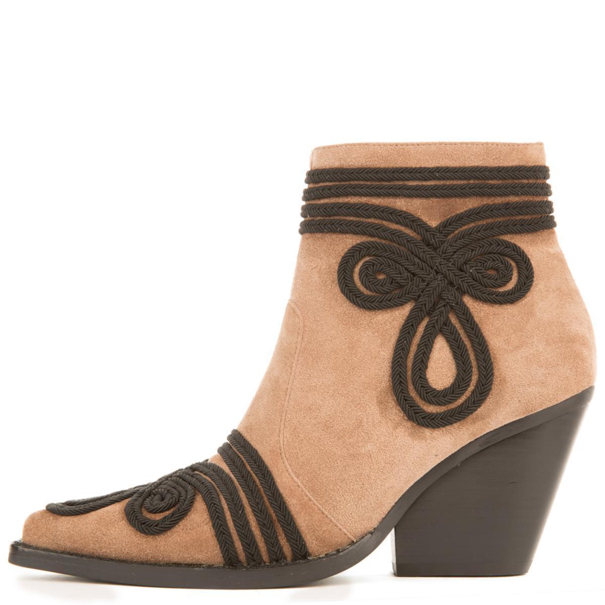 taupe heeled booties