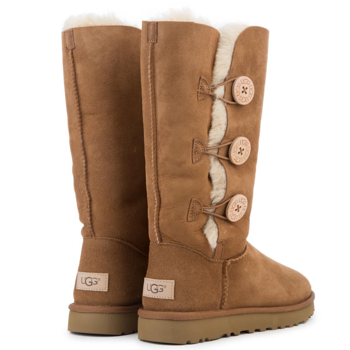 UGG Suede Bailey Button Triplet Ii in Chestnut (Brown) - Save 20% - Lyst