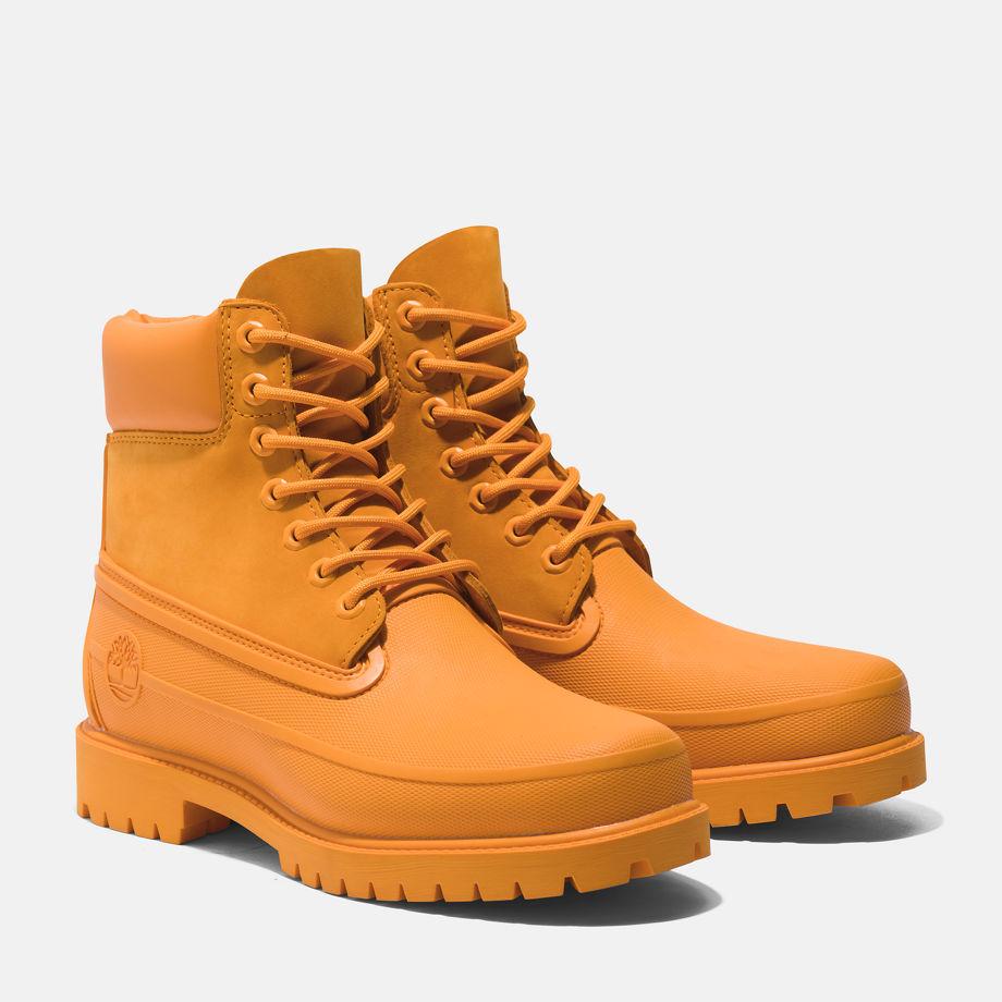 Orange leather timberlands hotsell