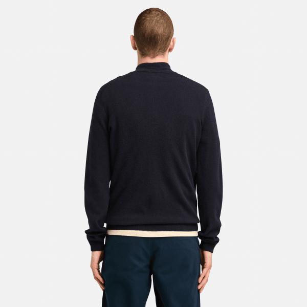 Timberland Cohas Brook Merino Quarter-zip Jumper For Men In Dark