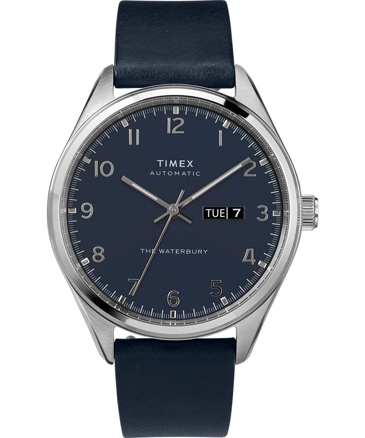 Timex Watch Waterbury Traditional Automatic Daydate 42mm Leather Strap