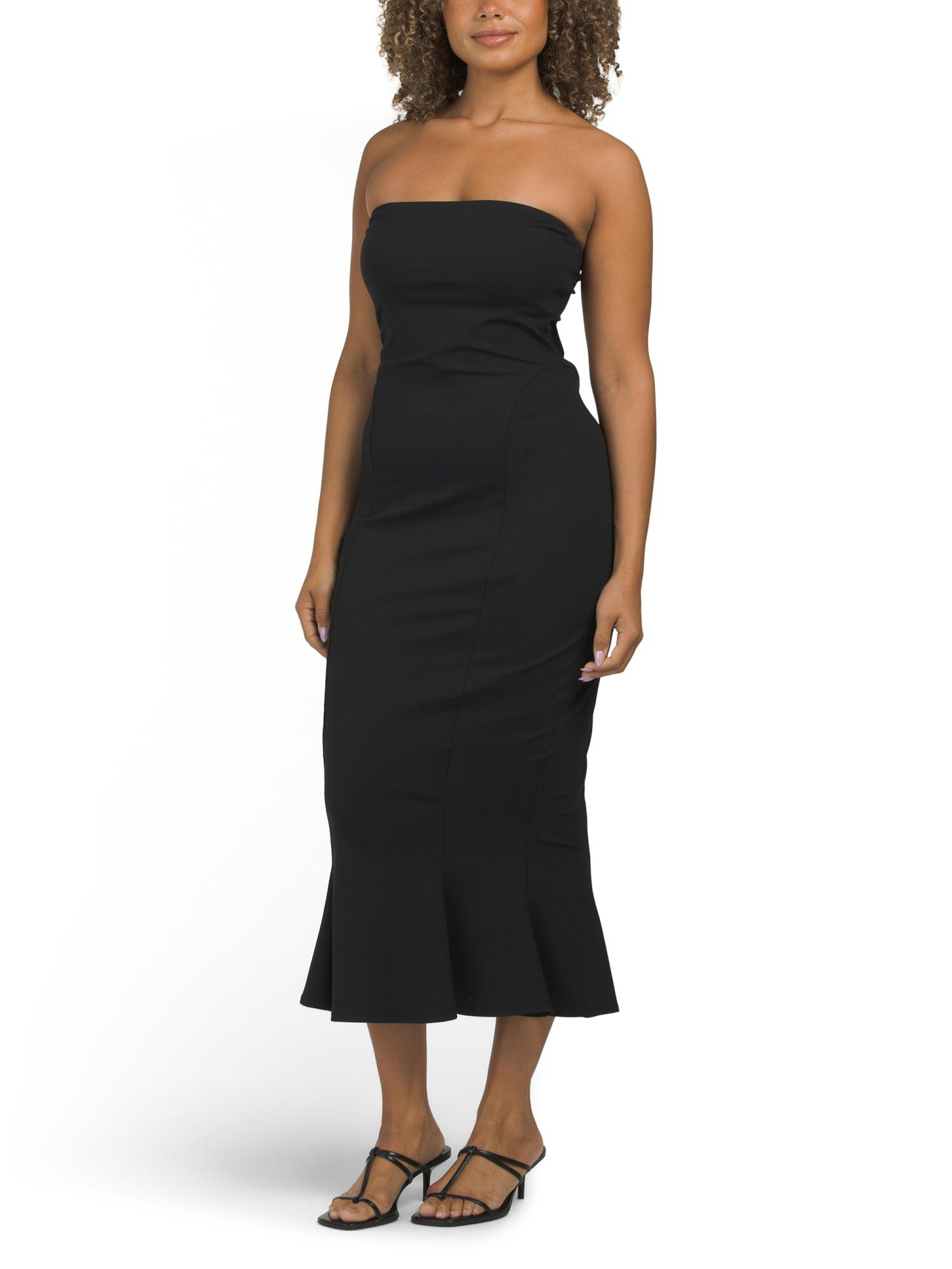 knee length dresses for ladies Embroidered Trumpet Midi Dress main image 0