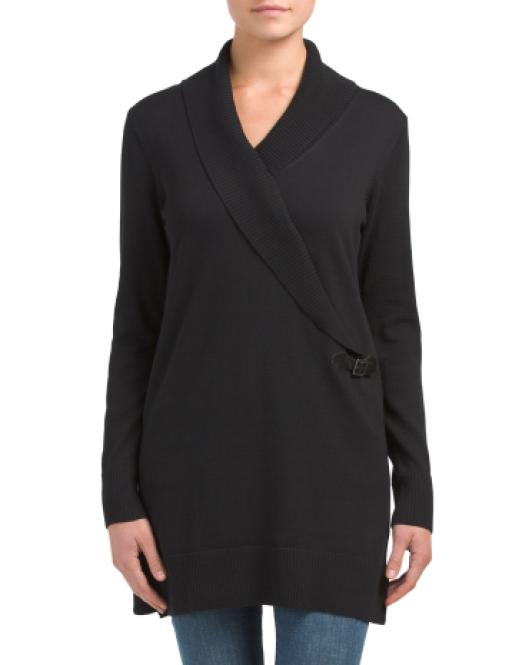 Lyst Tj Maxx Wrap Sweater Tunic in Black