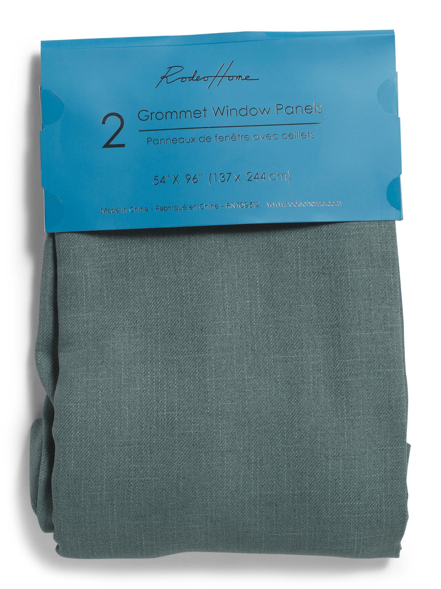 Tj Maxx 54x96 Set Of 2 Solid Linen Look Curtains In Teal Blue