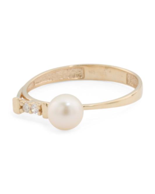 Tj Ma Diamond Bar Creepingthyme Info Tj Ma Made In Spain 14k Gold Diamond And Pearl Ring Metallic