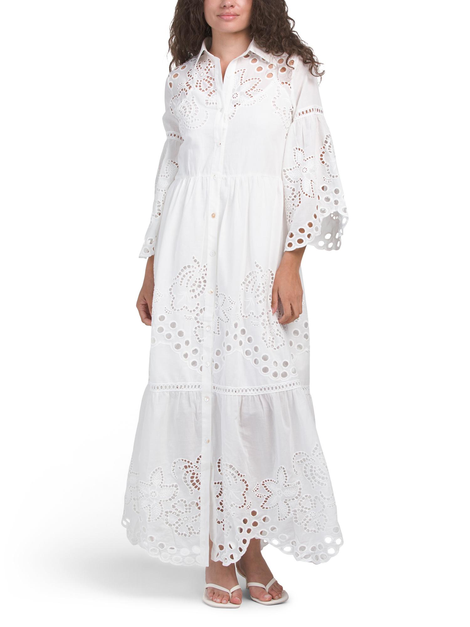 white christmas dresses Laser-Cut Detailed Taffeta and Organza Long Dress – John Paul Ataker main image 0