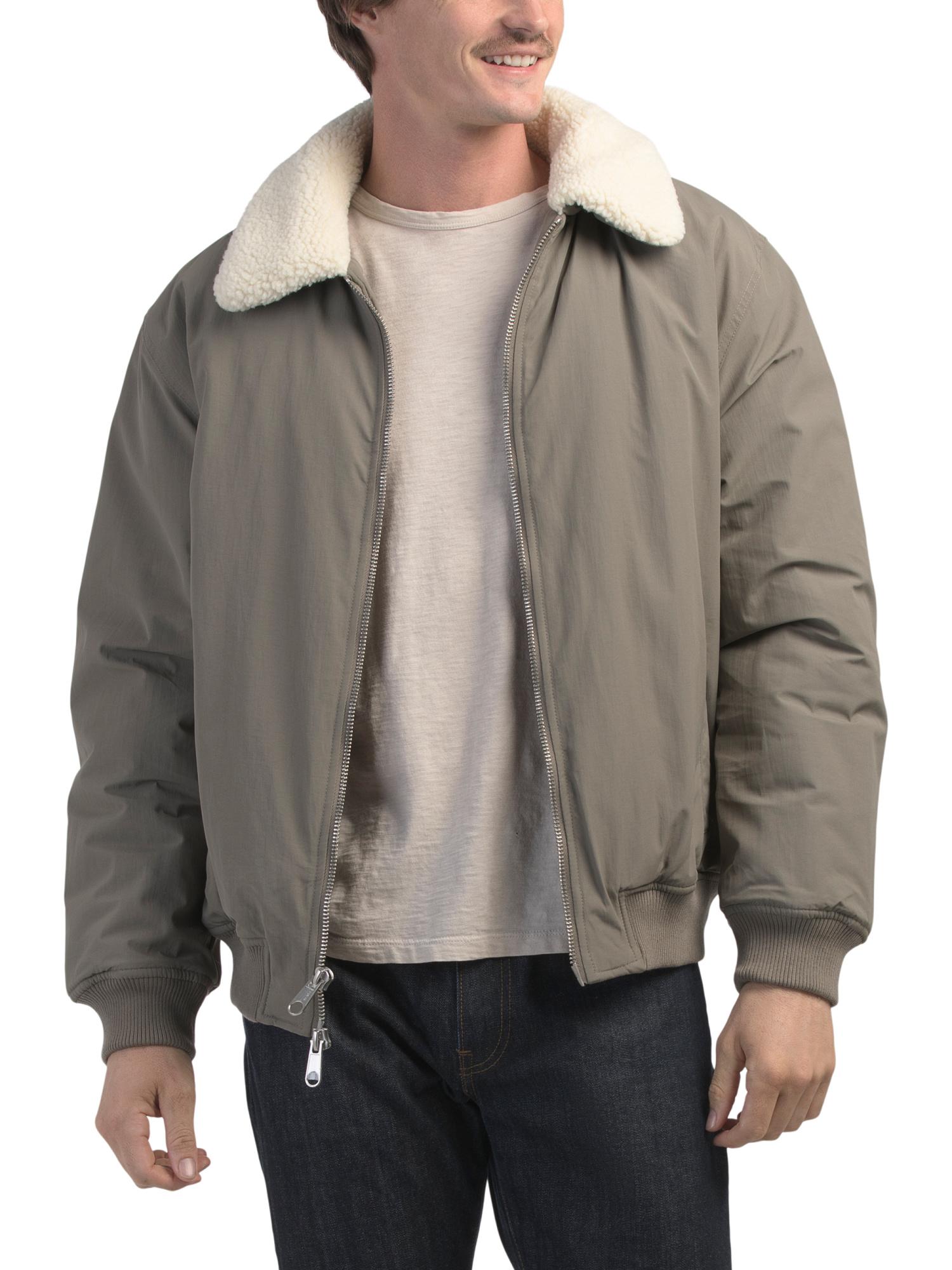 TJ Maxx Sherpa Collar Zipper Puffer Jacket For Spandex/Polyester