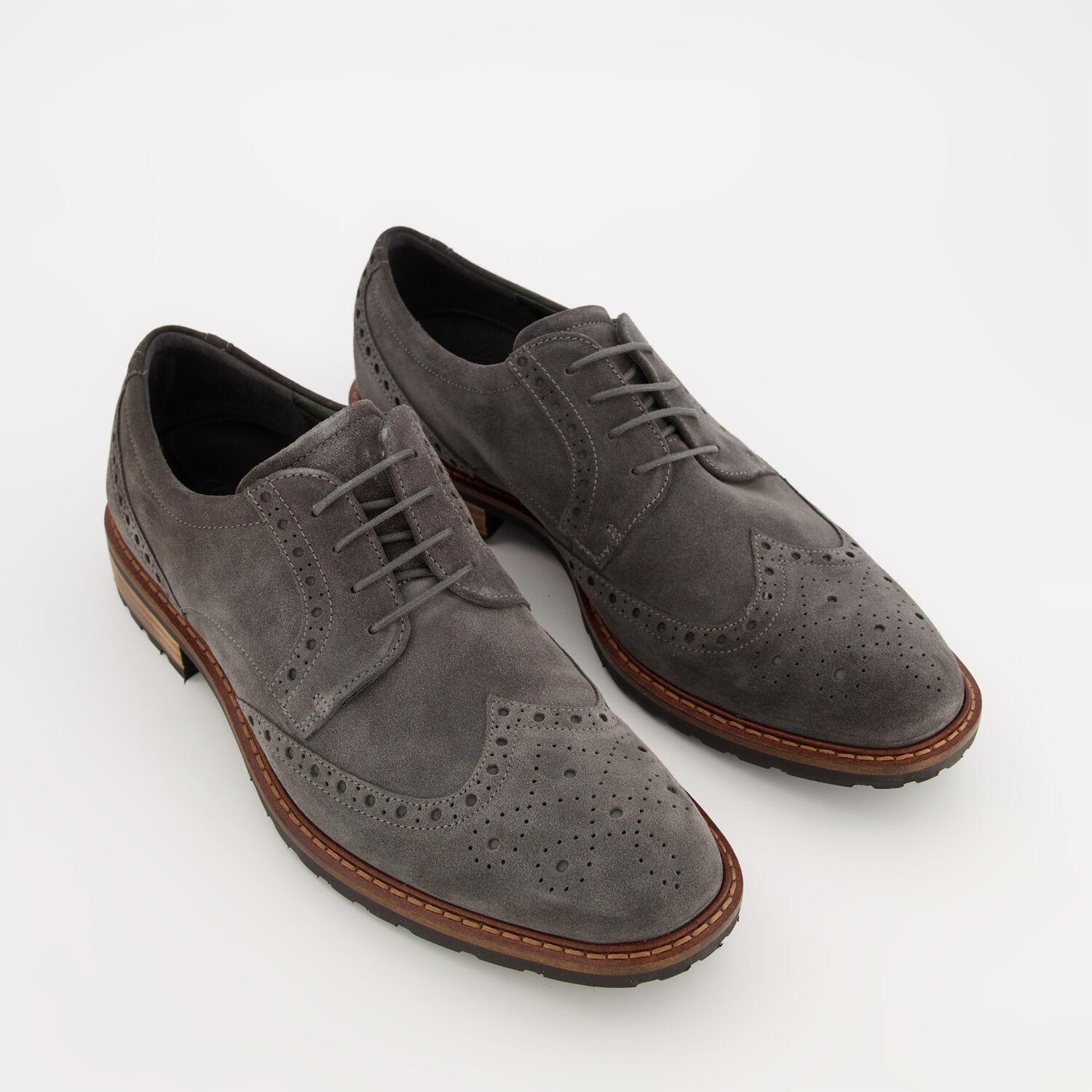 Ecco Suede Perforated Brogues in Grey (Grey) for Men | Lyst UK