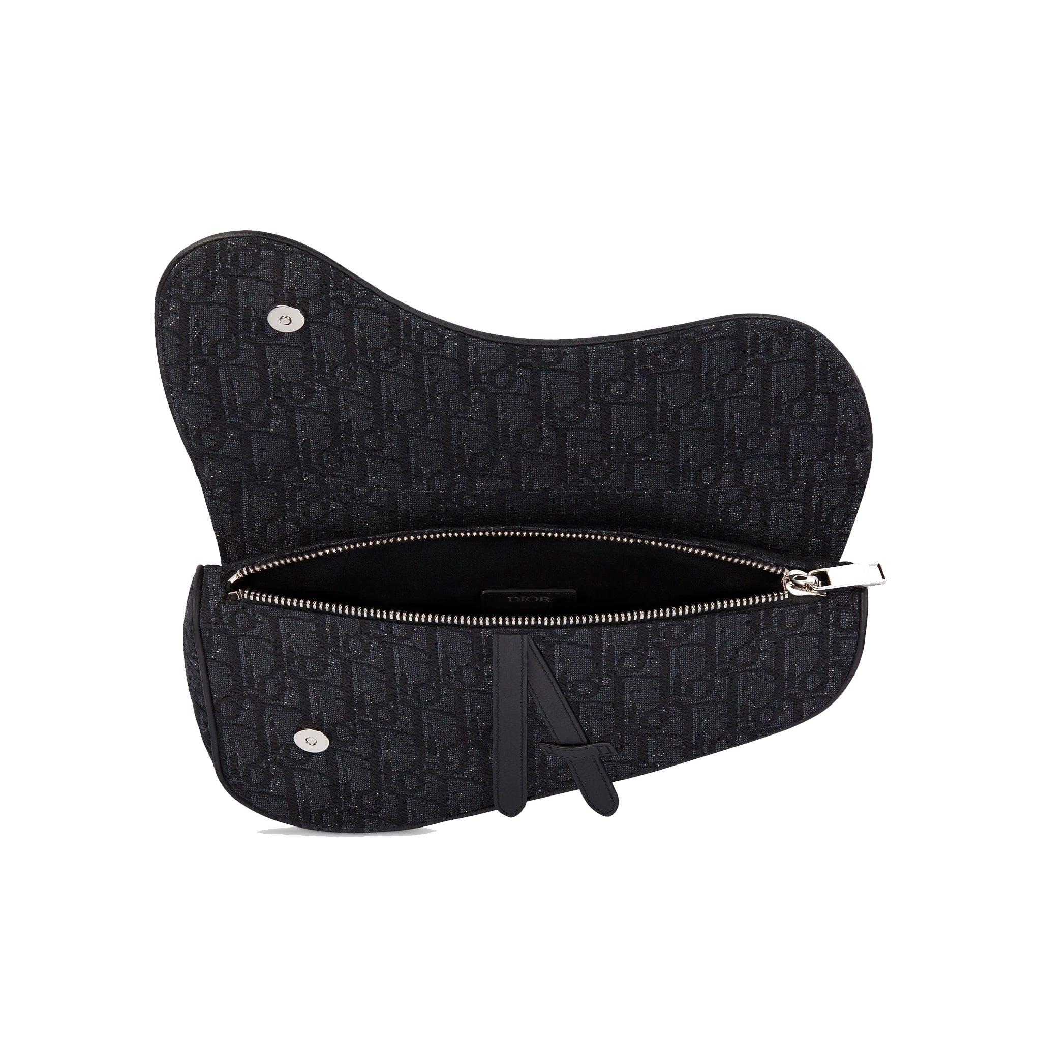 dior black oblique saddle bag