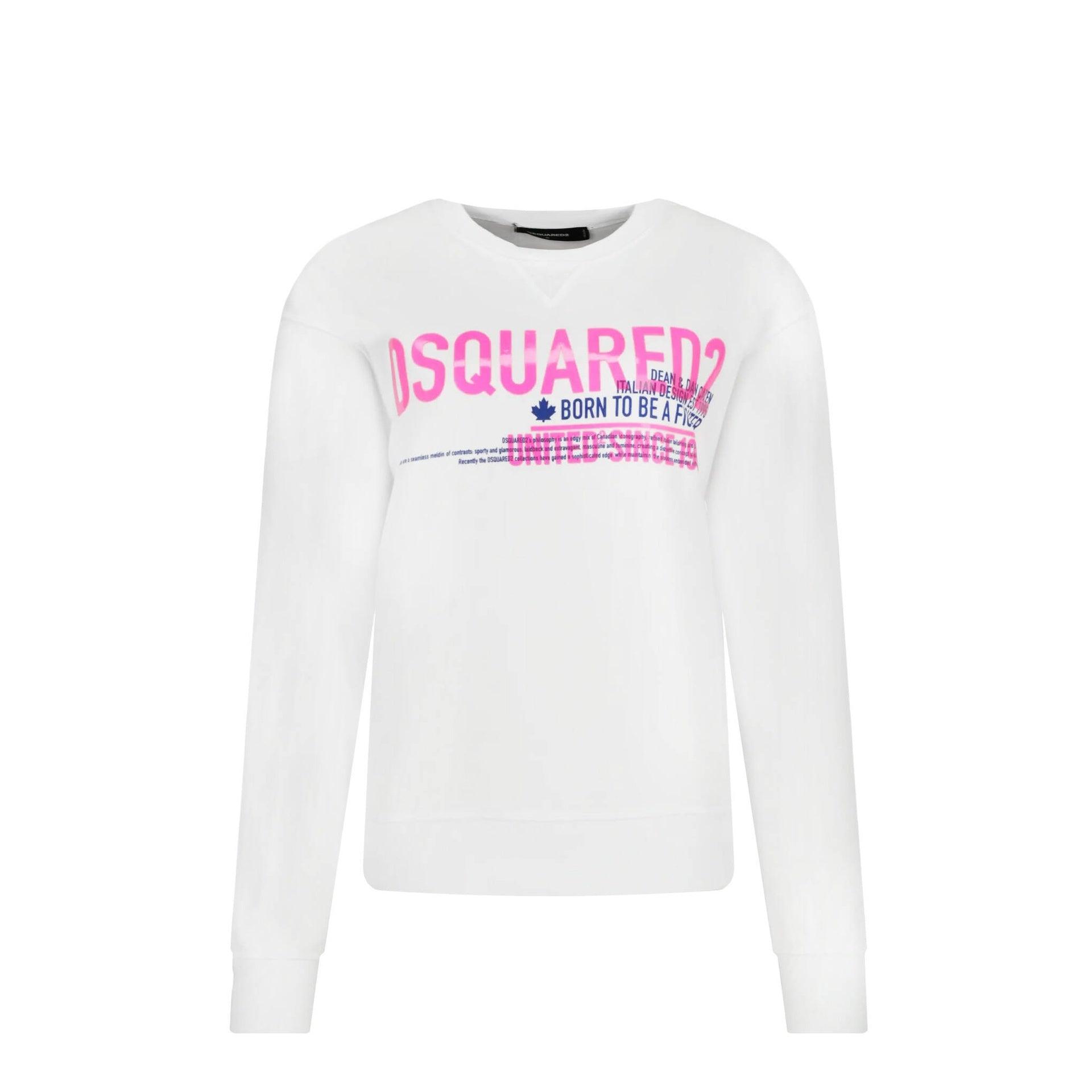 DSquared Dsquared2 Cotton Crewneck Logo Sweatshirt in White Lyst UK