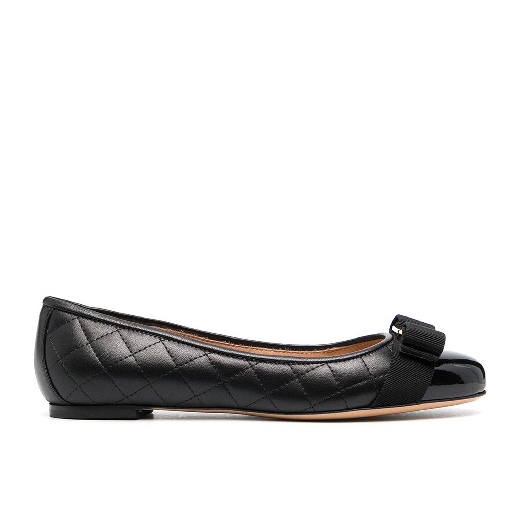 Ferragamo Varina Quilted Ballet Flats in Black Lyst