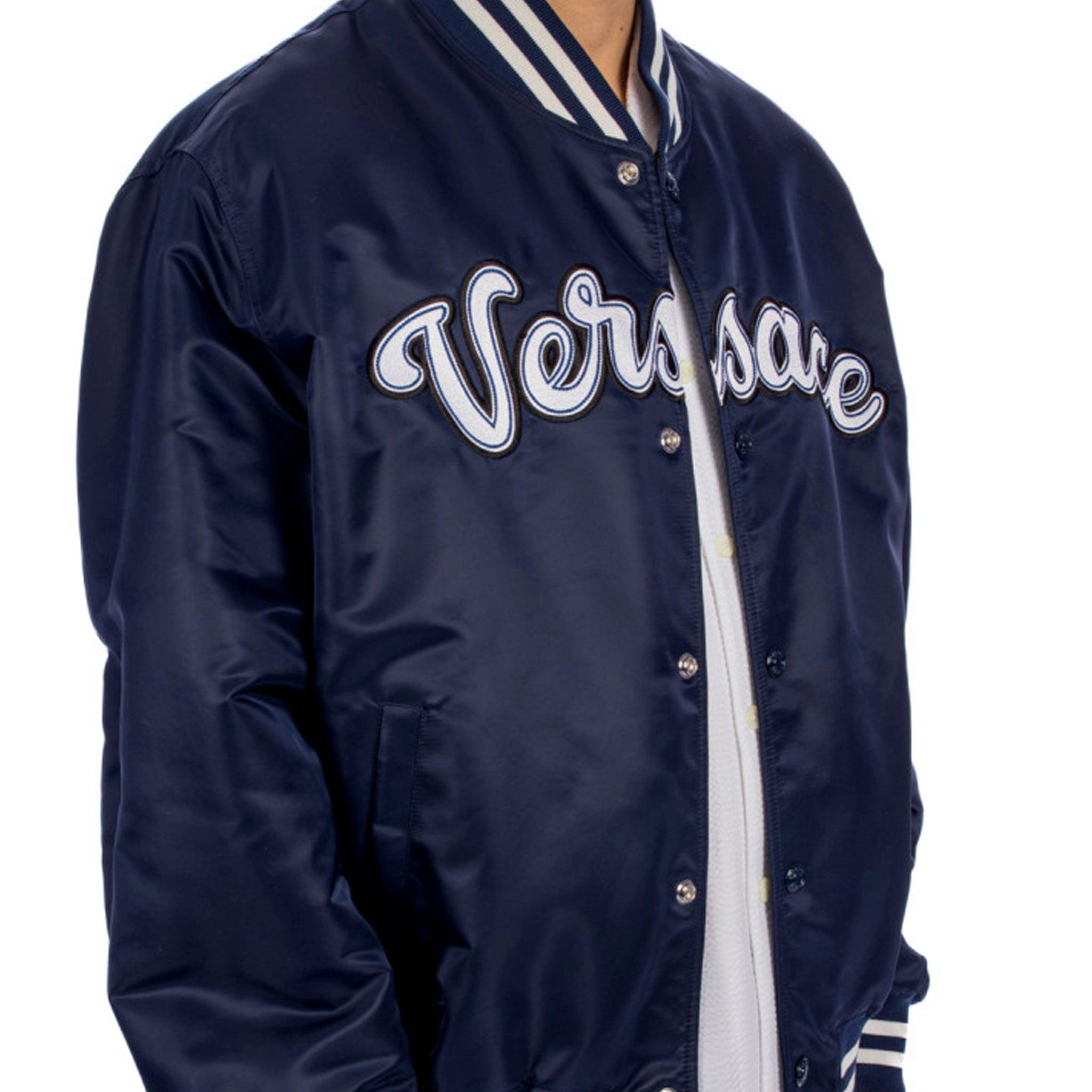 Versace blue bomber hot sale jacket