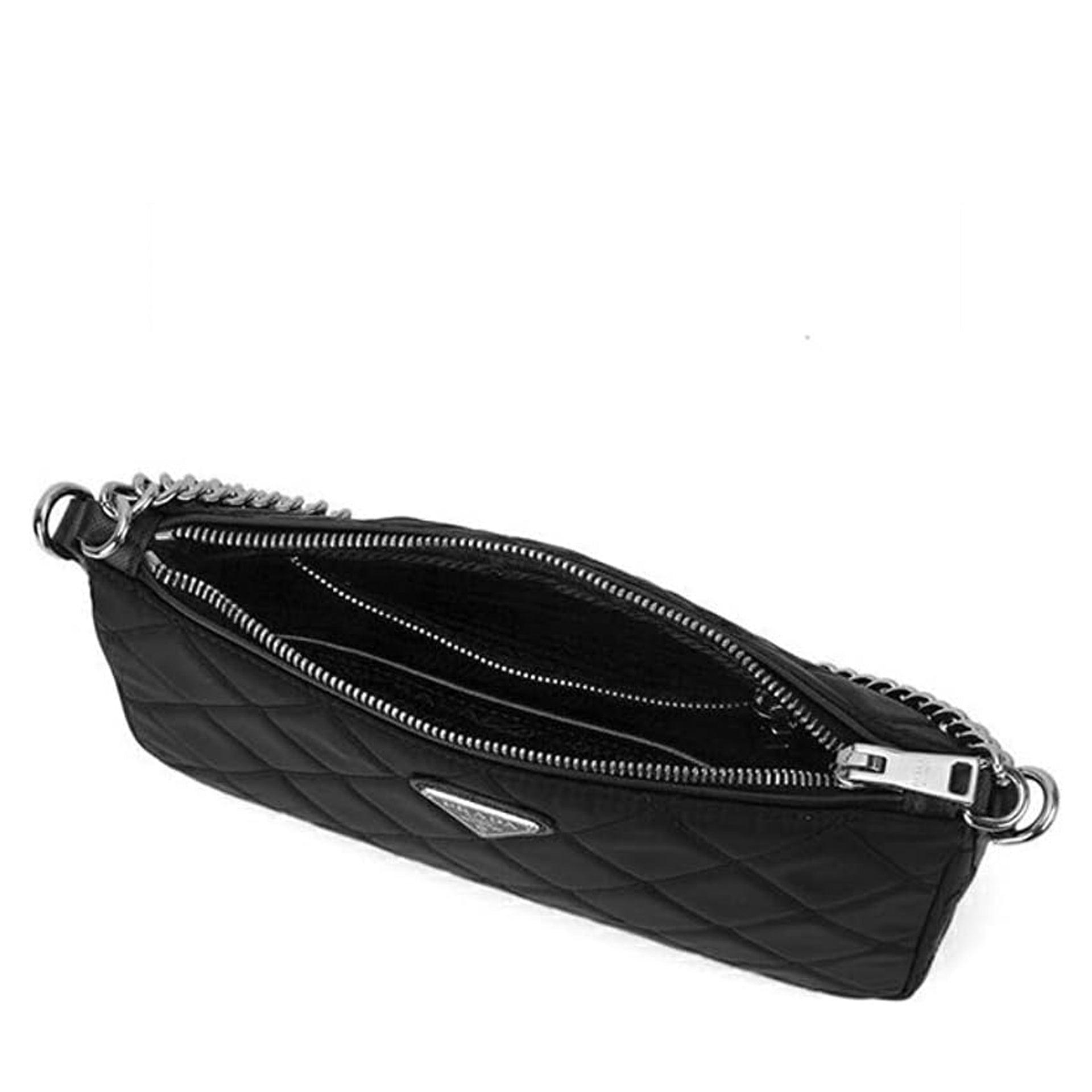Prada Quilted Chain Shoulder Bag in Black | Lyst UK
