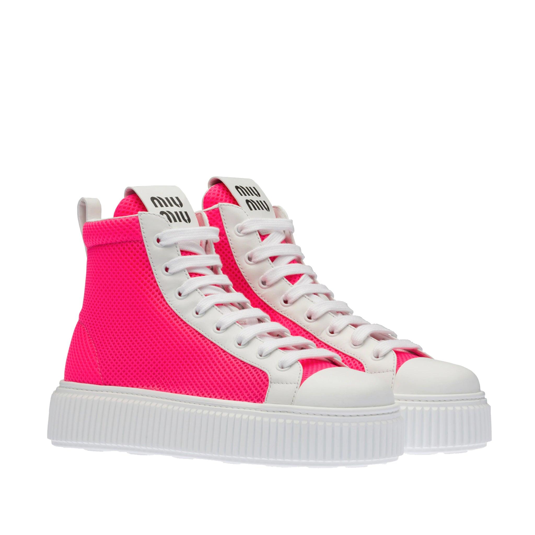 Miu Miu B-ball High-top Sneakers in Pink | Lyst