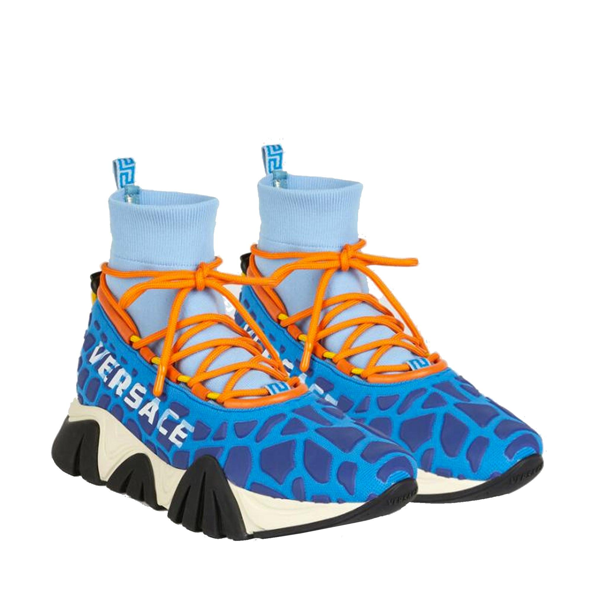 Versace Squalo Drawstring Sneakers in Blue for Men | Lyst