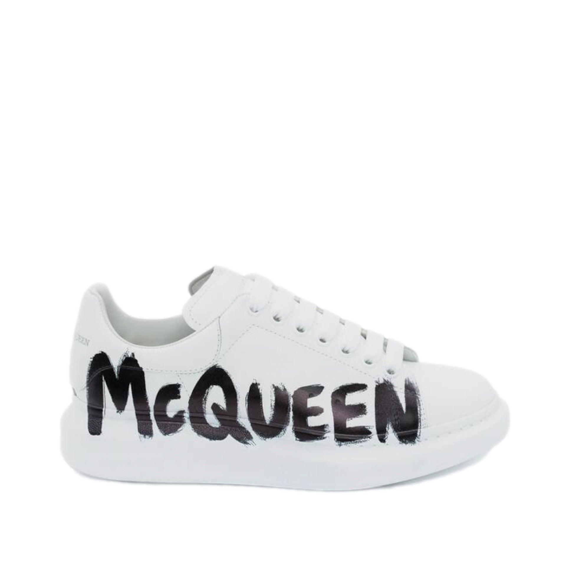 McQueen Graffiti-Print Oversized Sneakers in White | Lyst