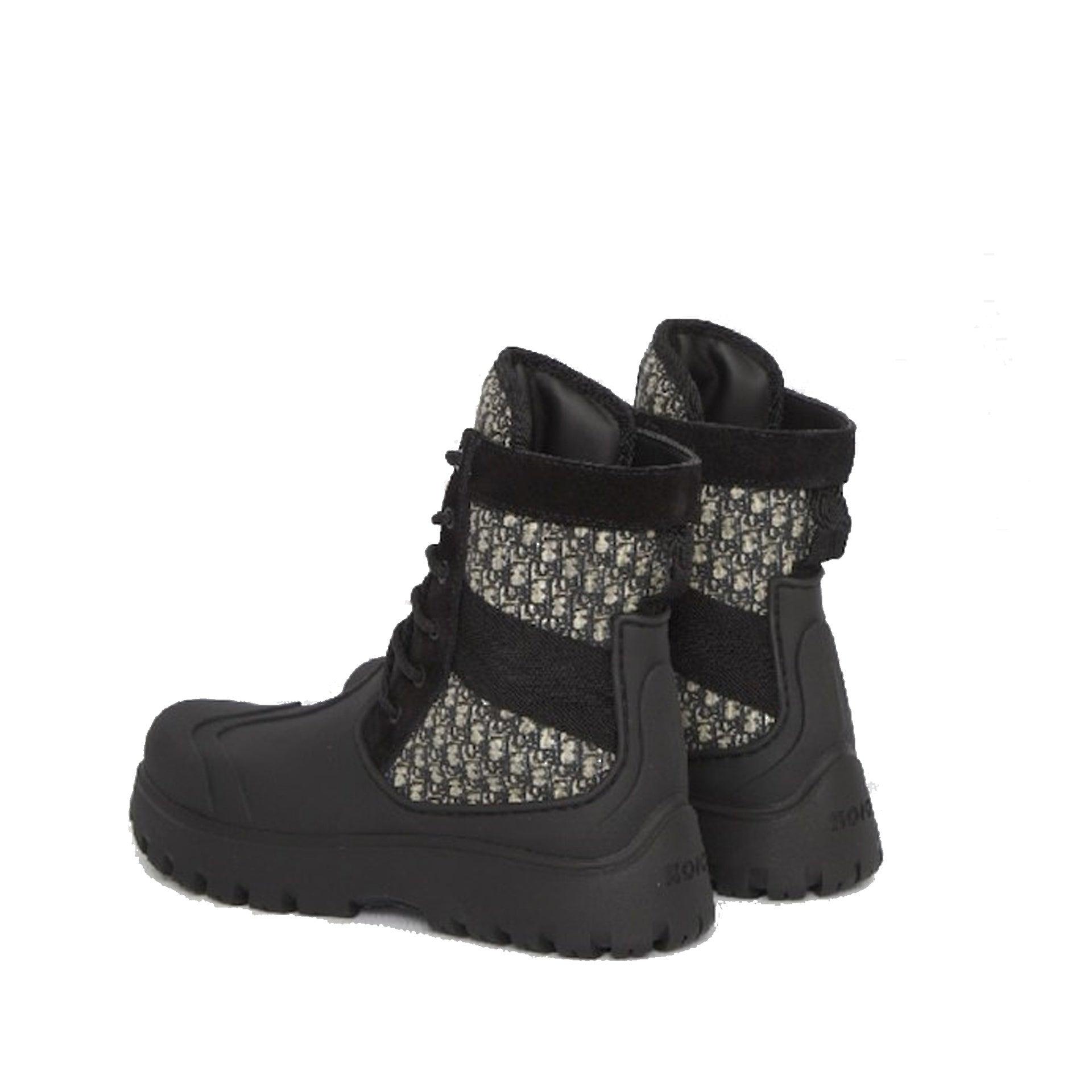 Dior oblique and black calfskin boots online