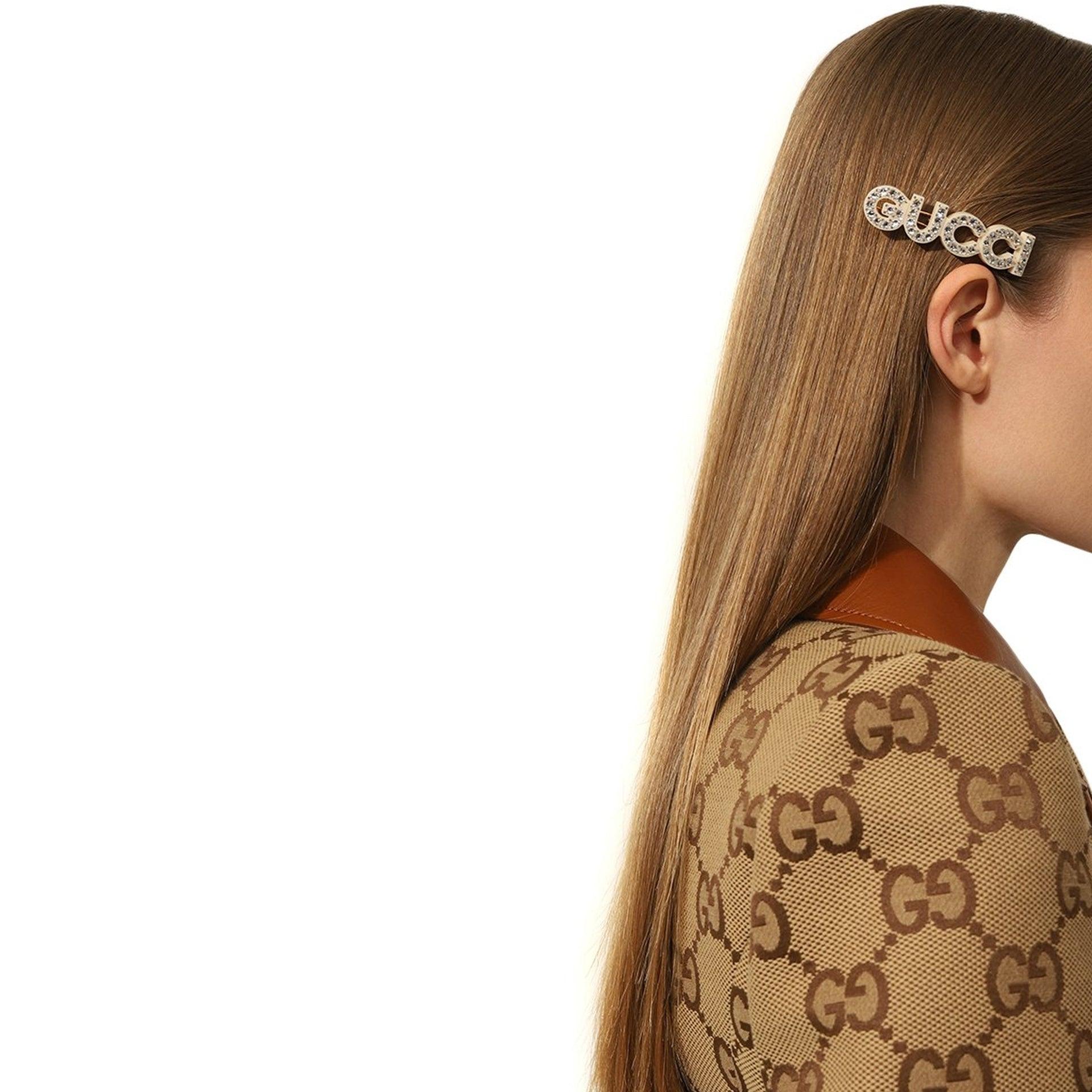 Gucci Logo Hair Pin in Natural