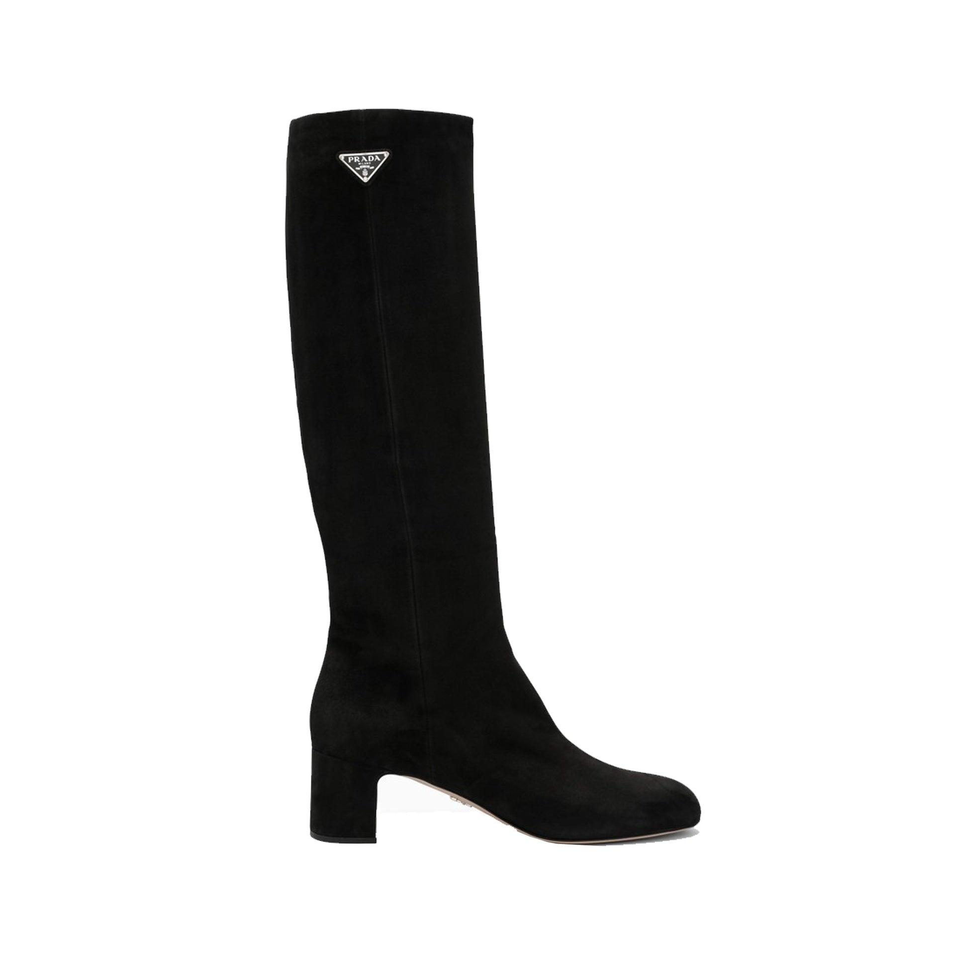 Prada Suede Boots in Black Lyst