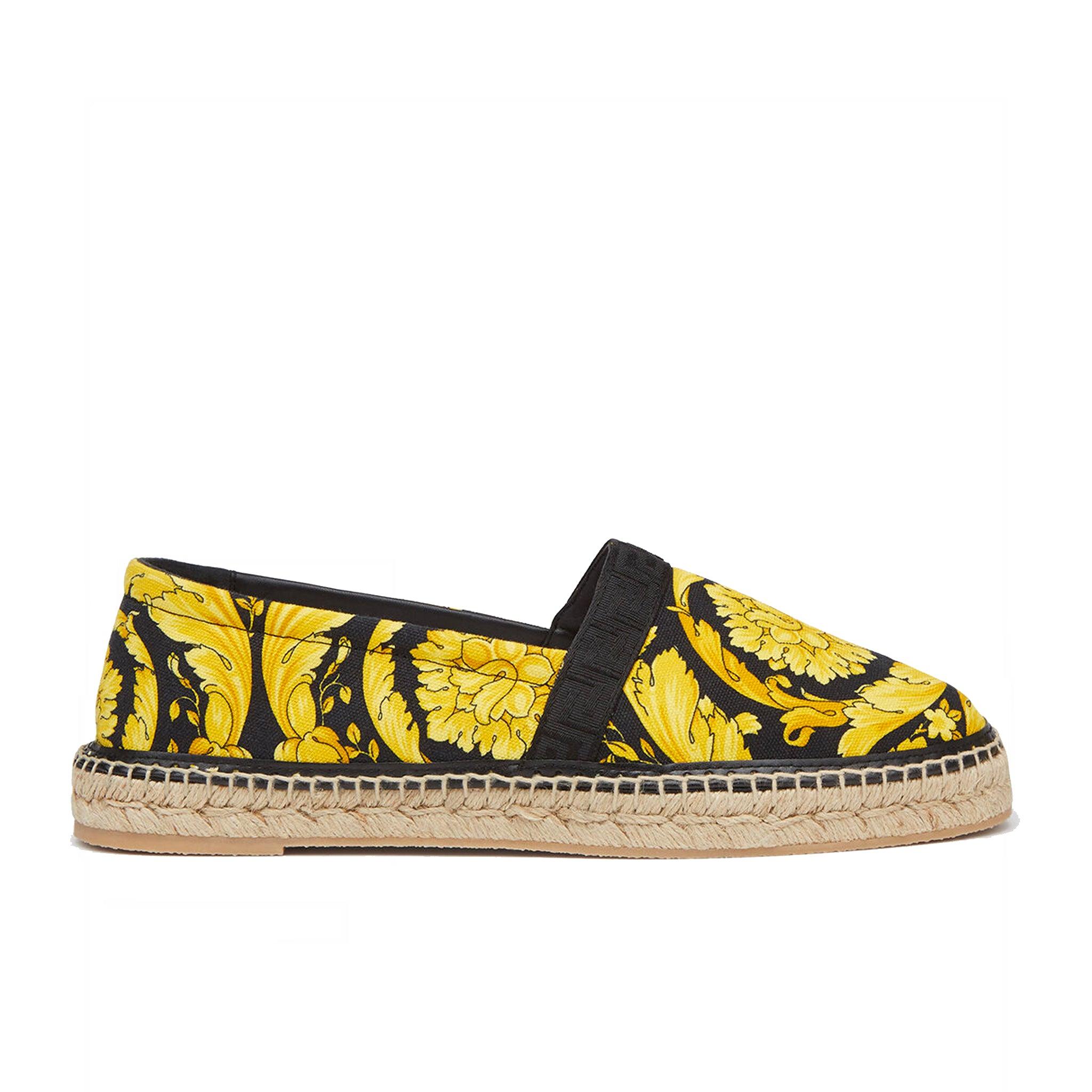 Versace Canvas Barocco Print Espadrilles in Black (Yellow) for Men | Lyst