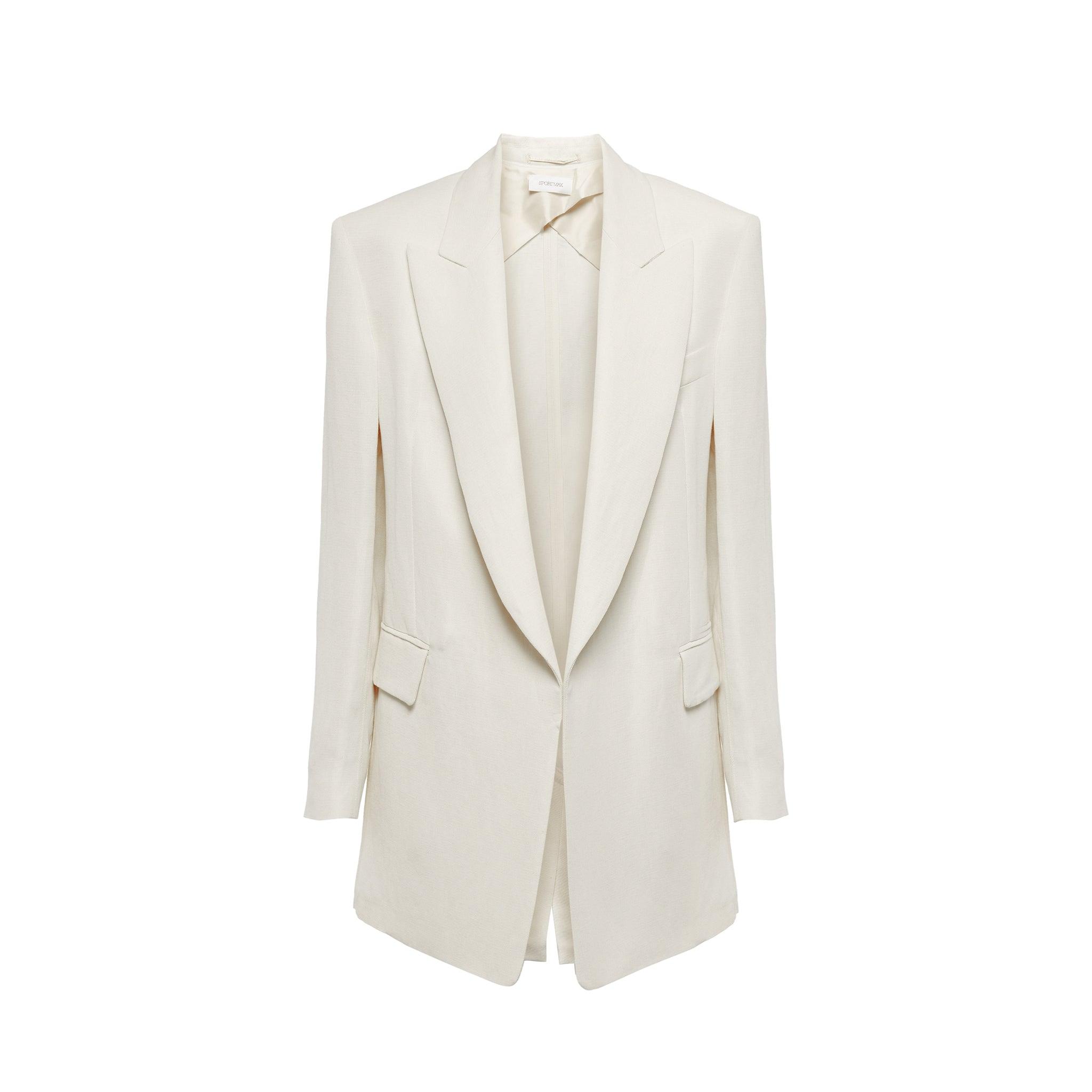 Max Mara Rieti Linen-blend Blazer in White | Lyst