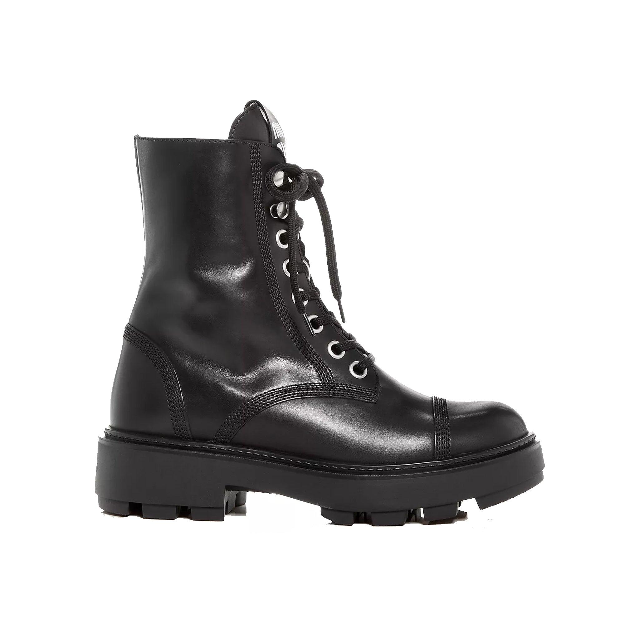 cap toe combat boots