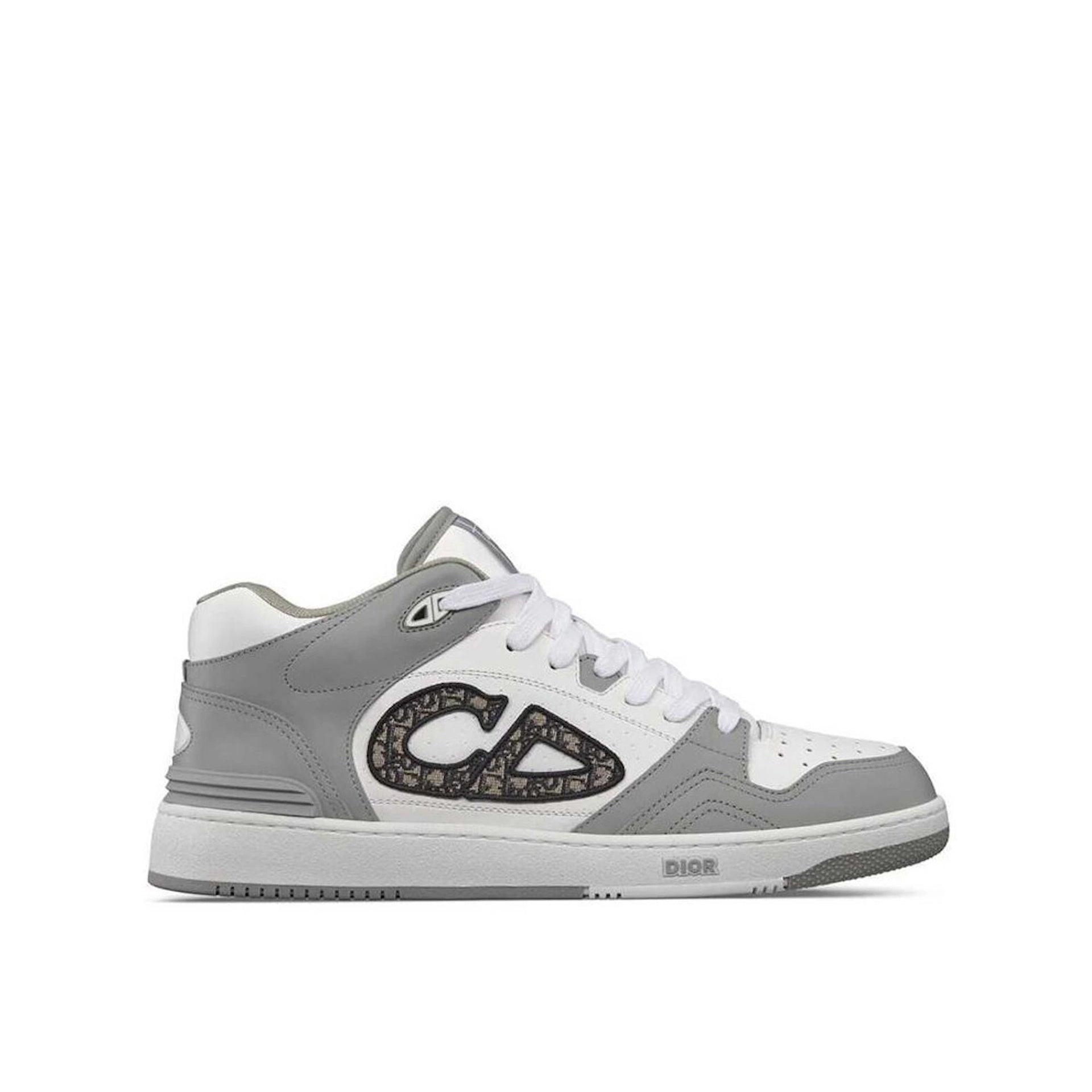 Dior B57 Mid Leather Sneakers in Gray | Lyst