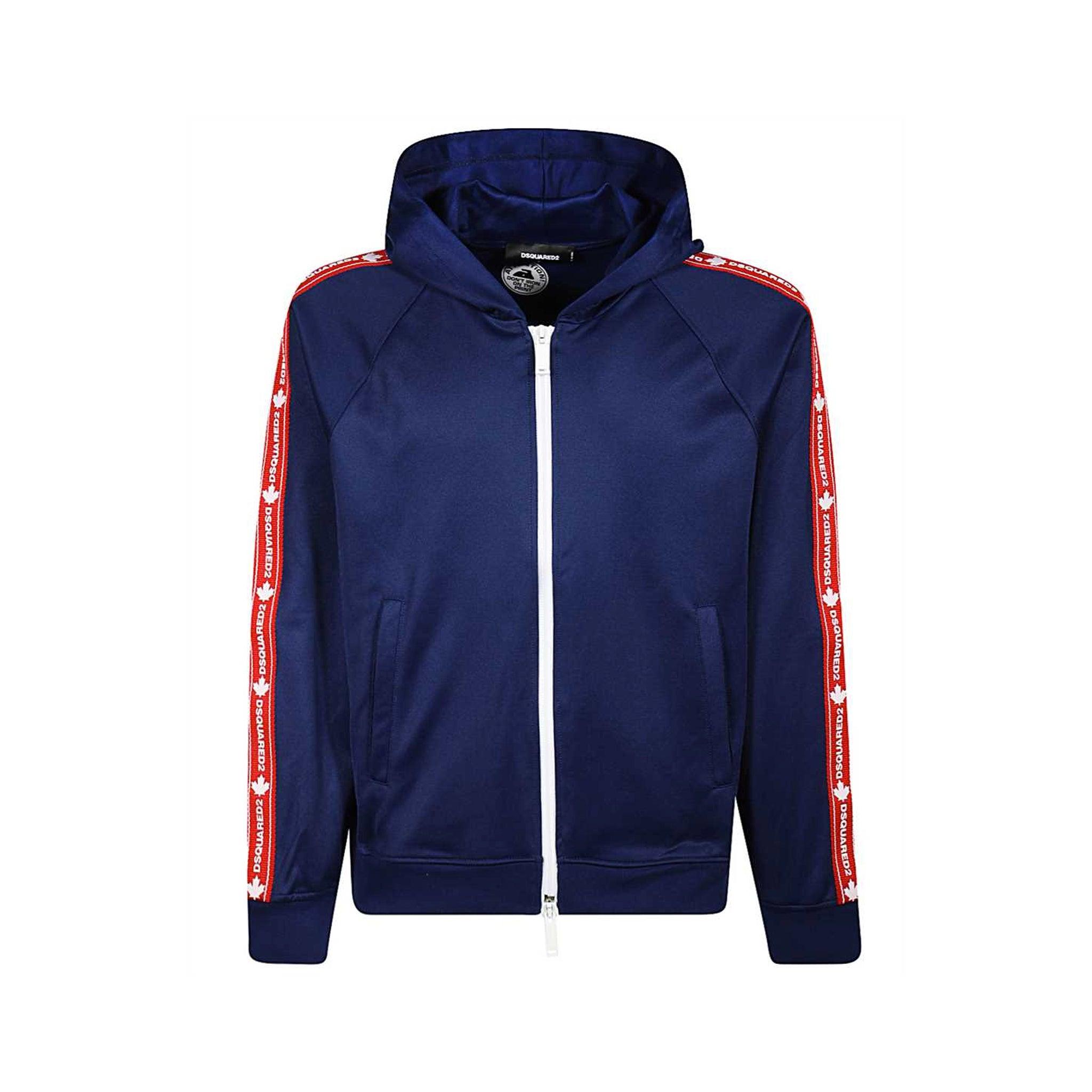 DSquared² Cotton Logo Tape Track Jacket in Blue for Men | Lyst