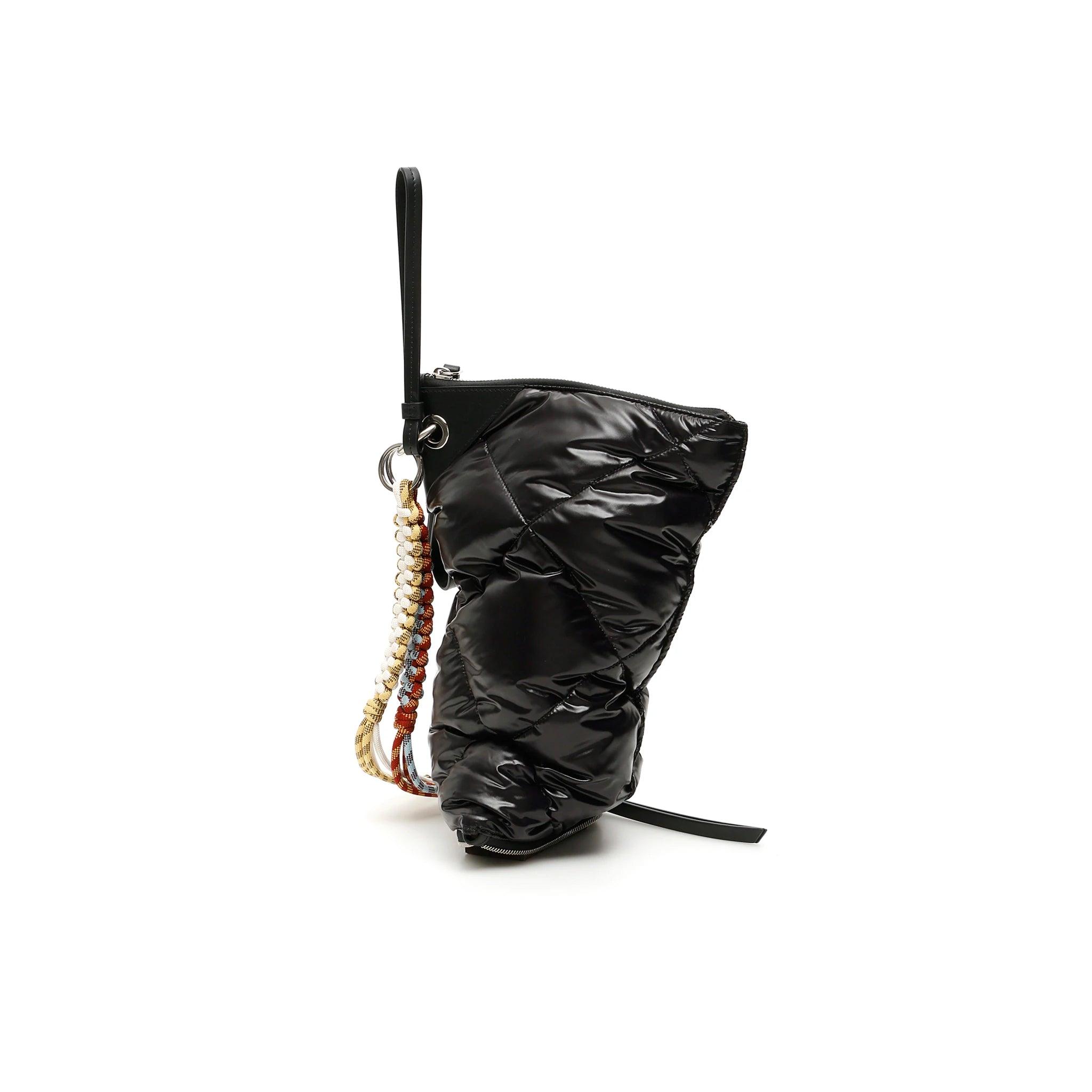 Moncler Twisted Padded Pouch Bag in Black | Lyst