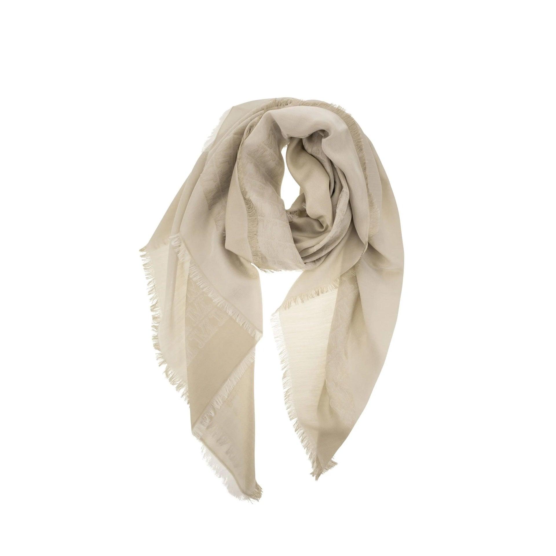 スカーフ Max Mara Beige Silk And Cotton Jacquard Geode Shawl Max Mara Geode Silk And Cotton Jacquard Shawl in Natural