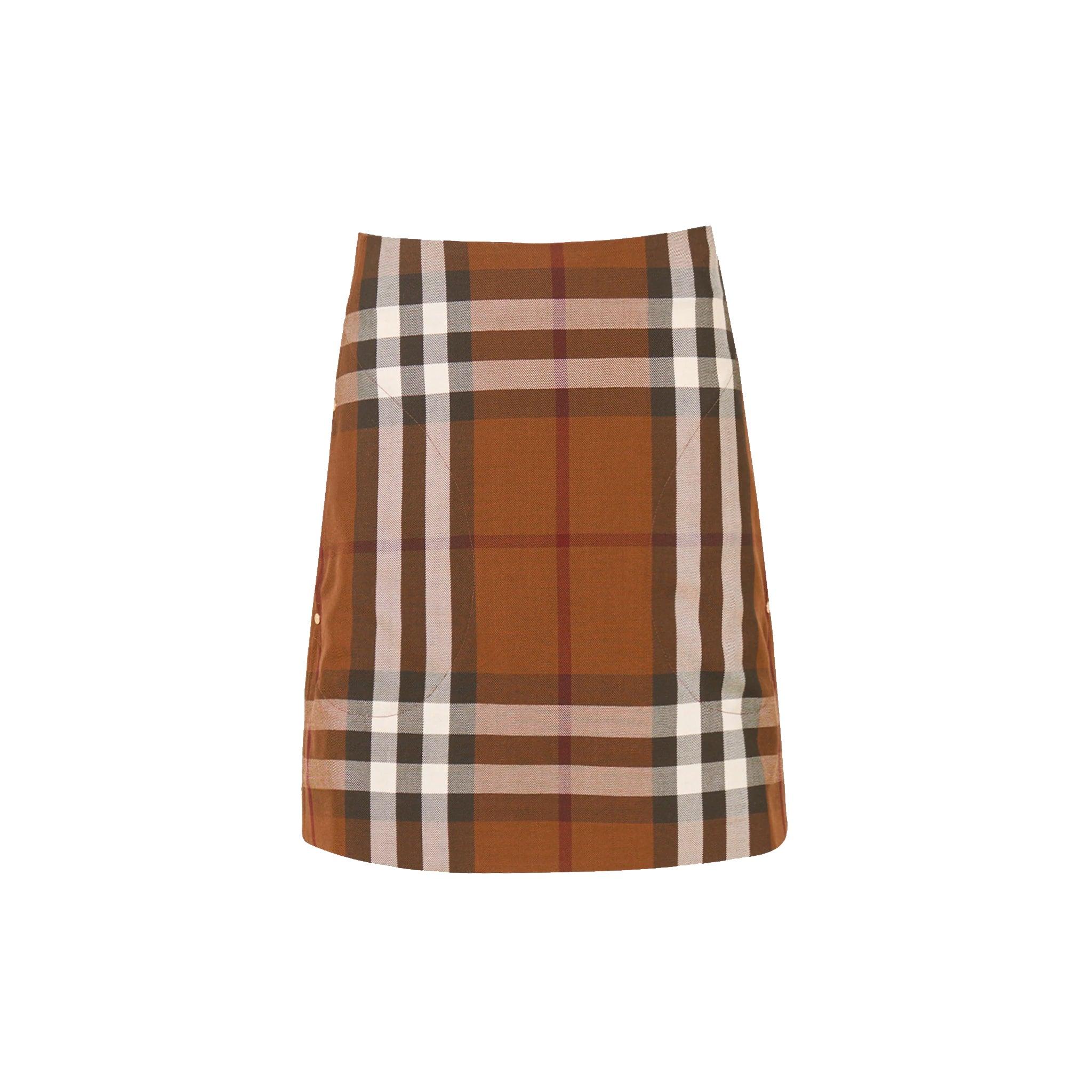 Burberry Teodora Check Mini Skirt in Brown Lyst