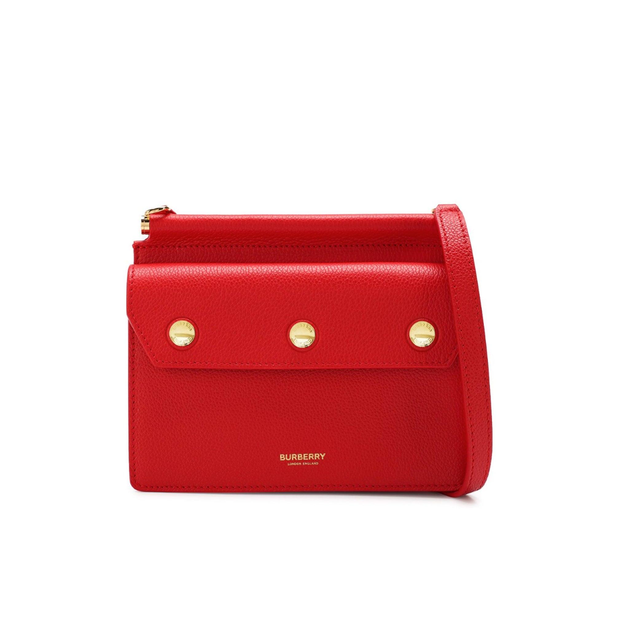 Burberry Mini Leather Title Bag in Red - Save 43% | Lyst