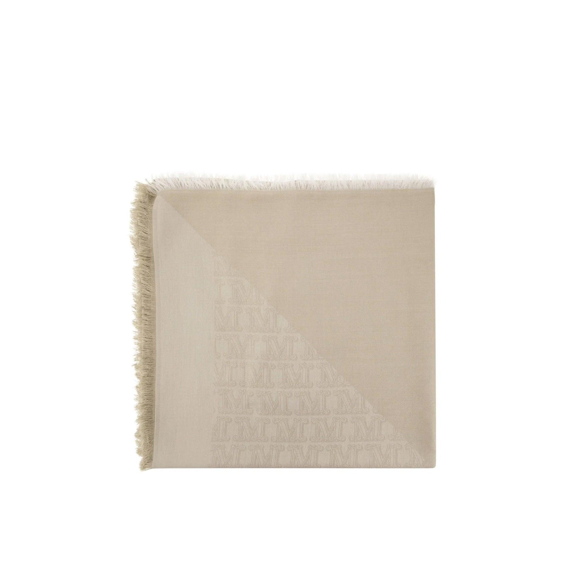 Max Mara Geode Silk And Cotton Jacquard Shawl in Natural