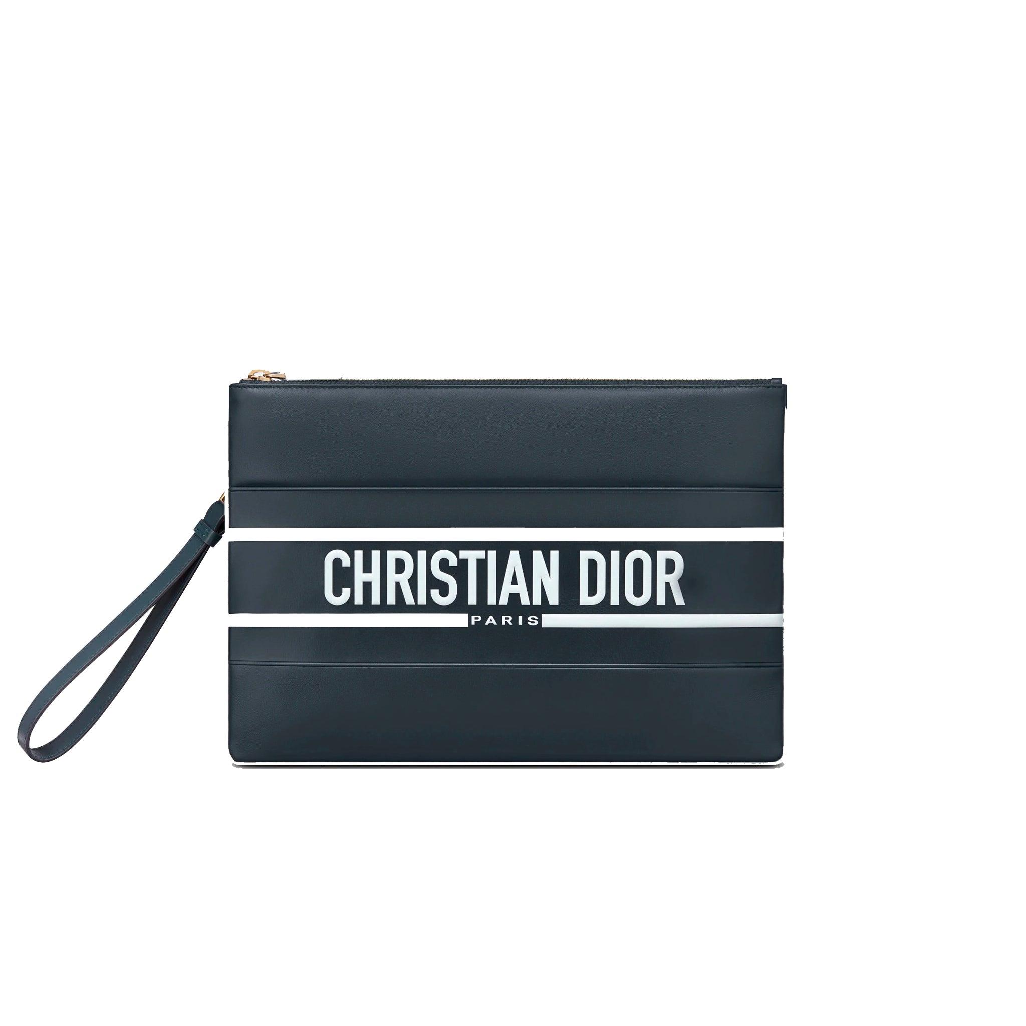 Dior Logo Clutch Wallet in Black | Lyst