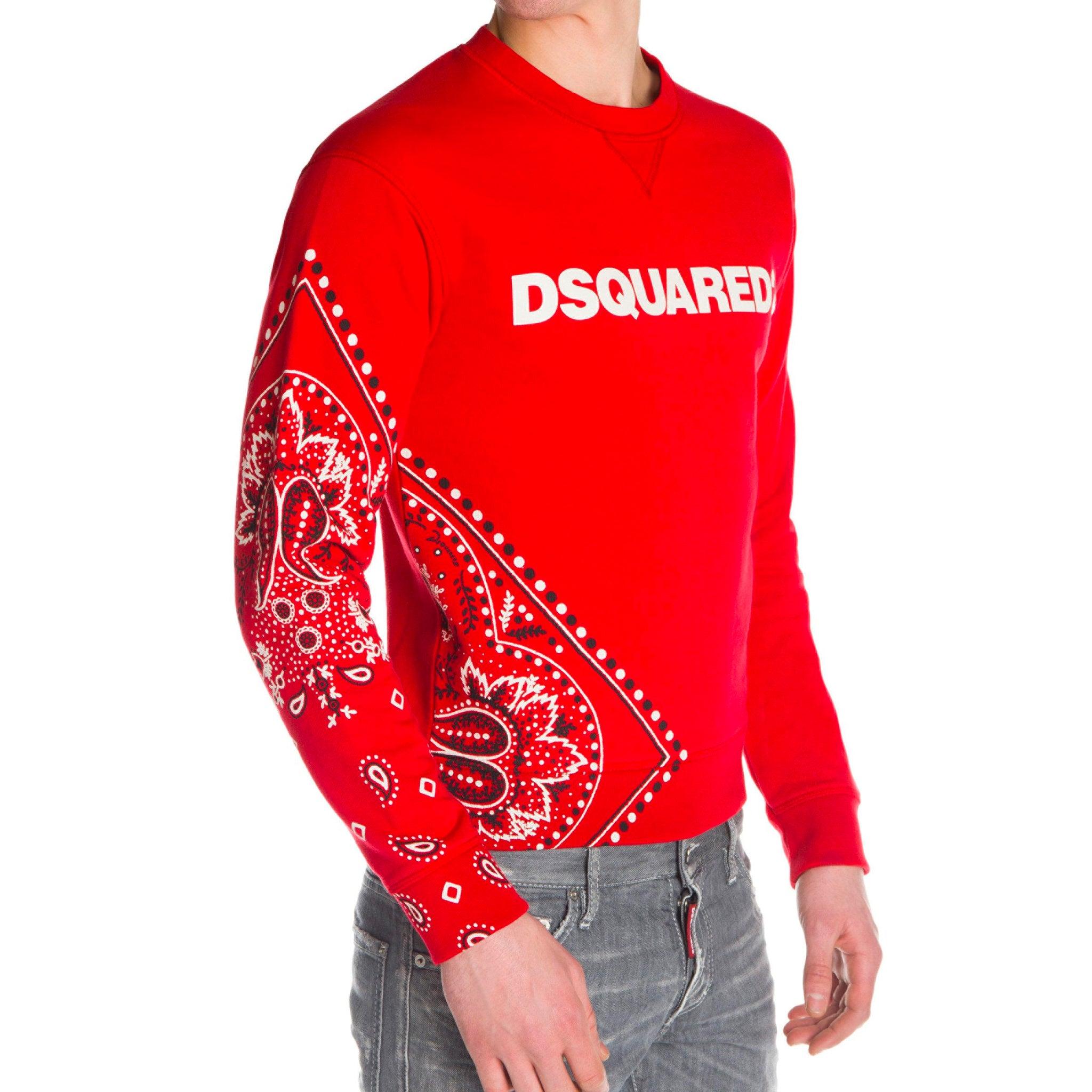 DSquared² Print Sweatshirt in Red for Men | Lyst