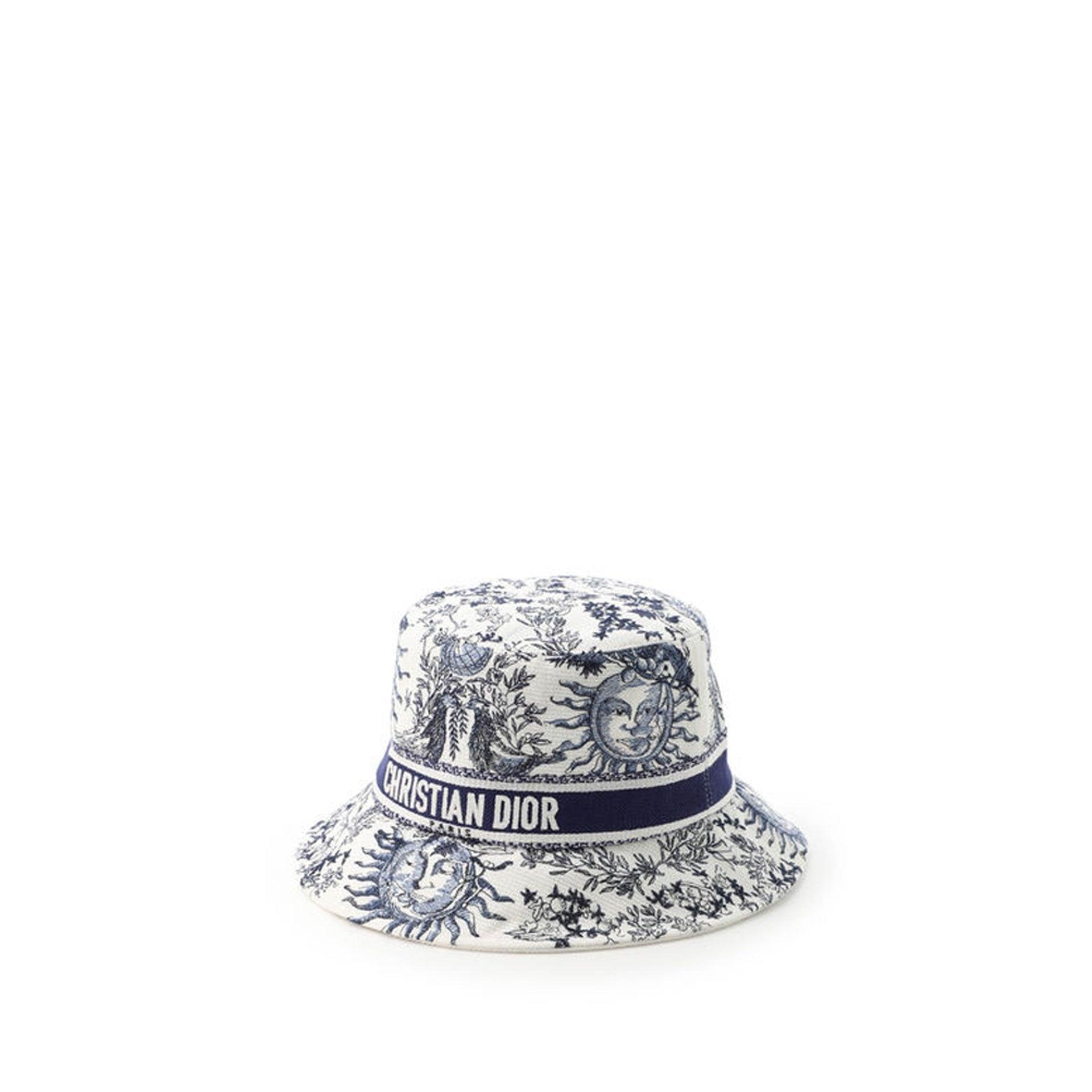 Dior D-Bobby Toile De Jouy Soleil Small Brim Bucket Hat in  display picture 1