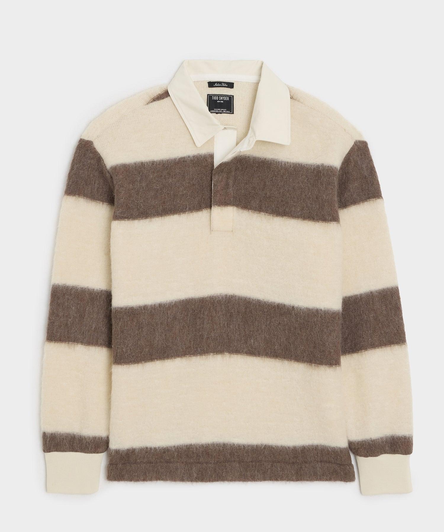 Todd Snyder Brushed Mohair Rugby Polo in Natural for Men | Lyst