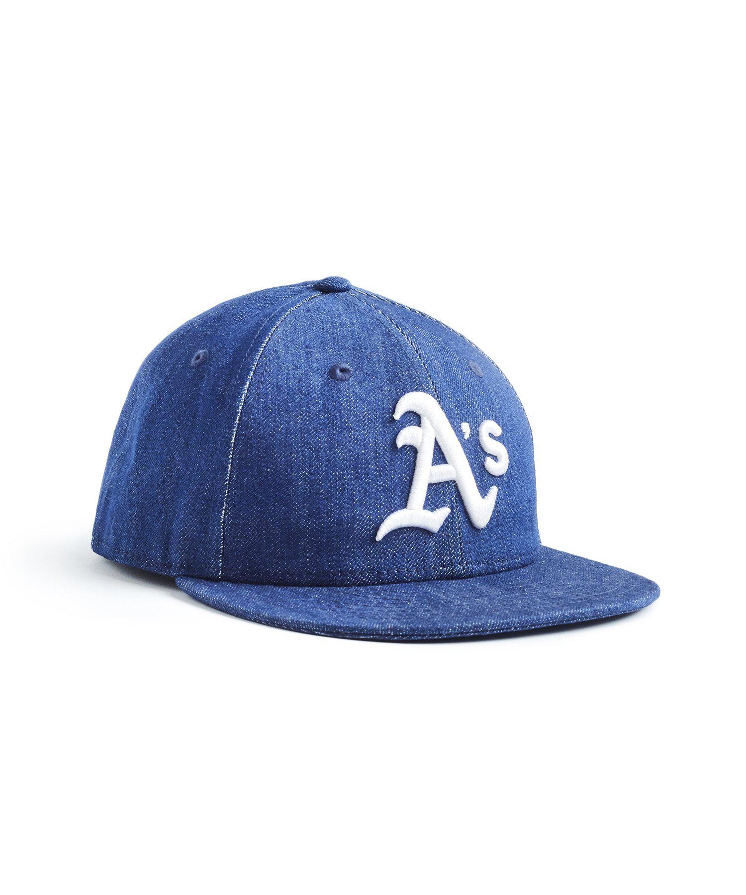 NEW ERA HATS Mlb Oakland Athletics Cap In Cone Denim in Navy (Blue) for