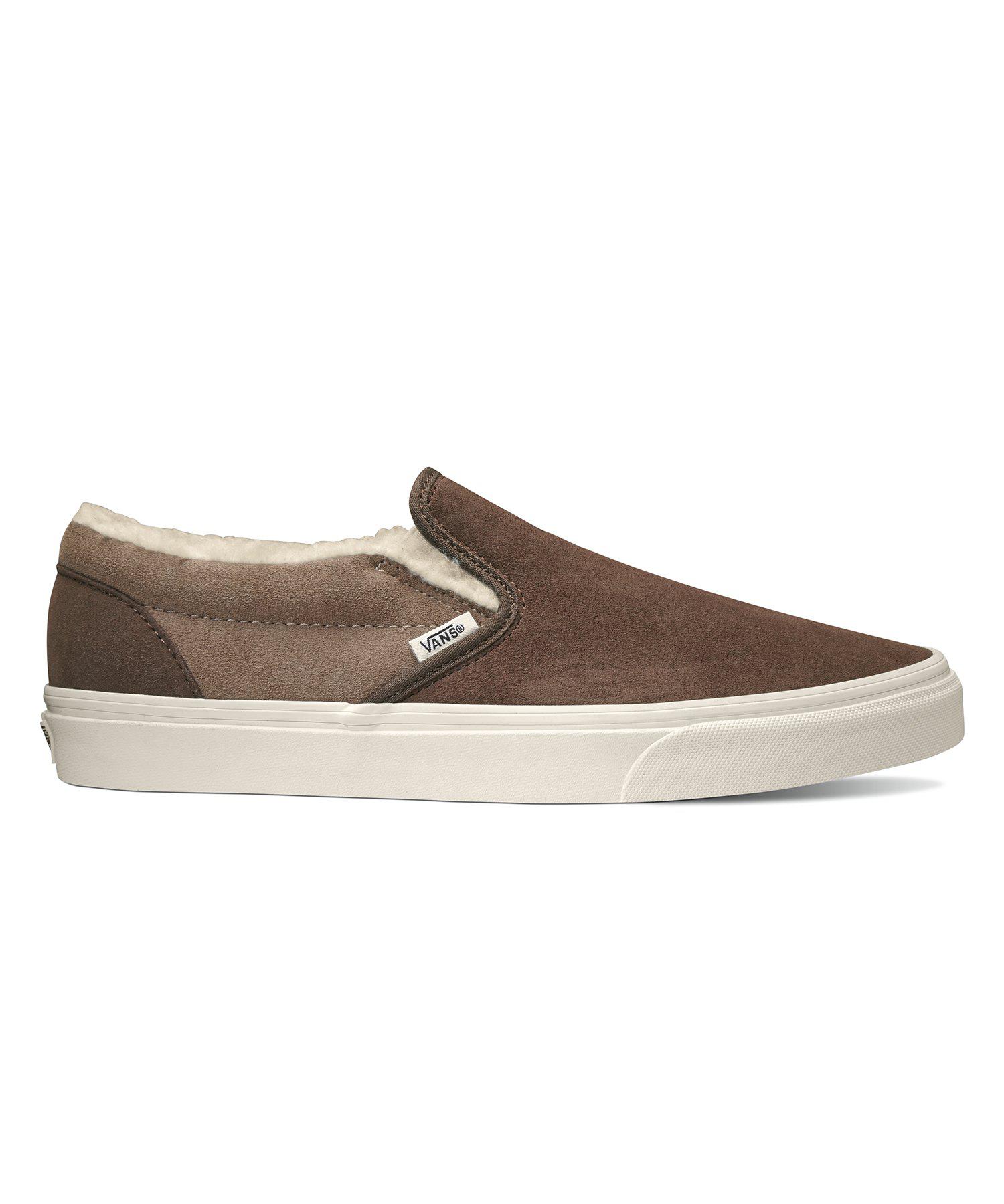 Vans Suede And Sherpa Classic Slip-on Sneakers,brown for Men - Lyst