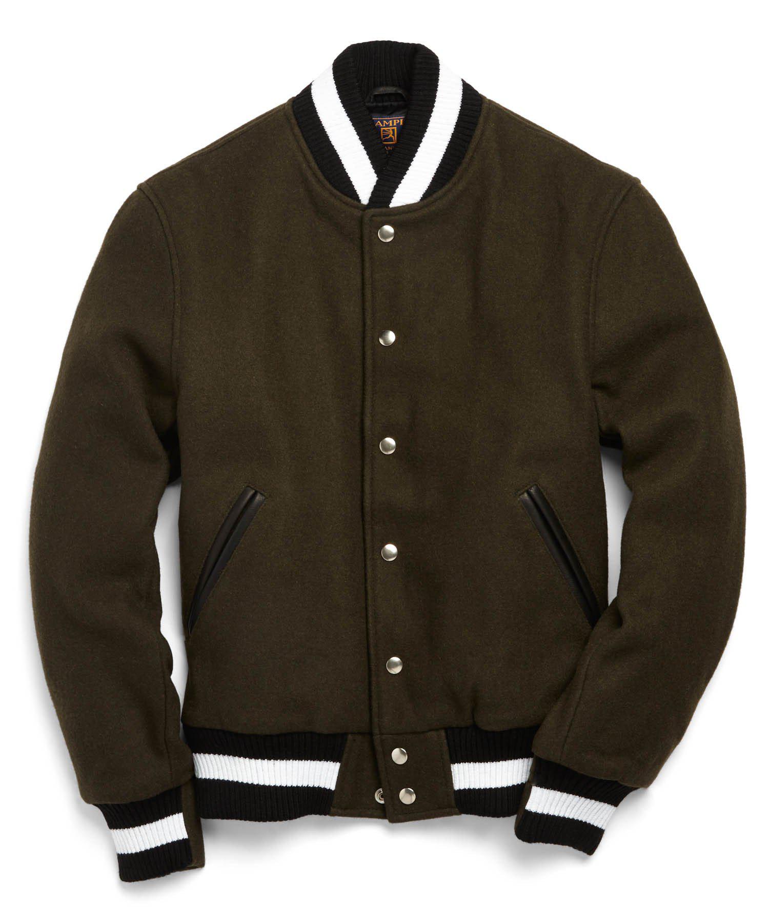 olive varsity jacket