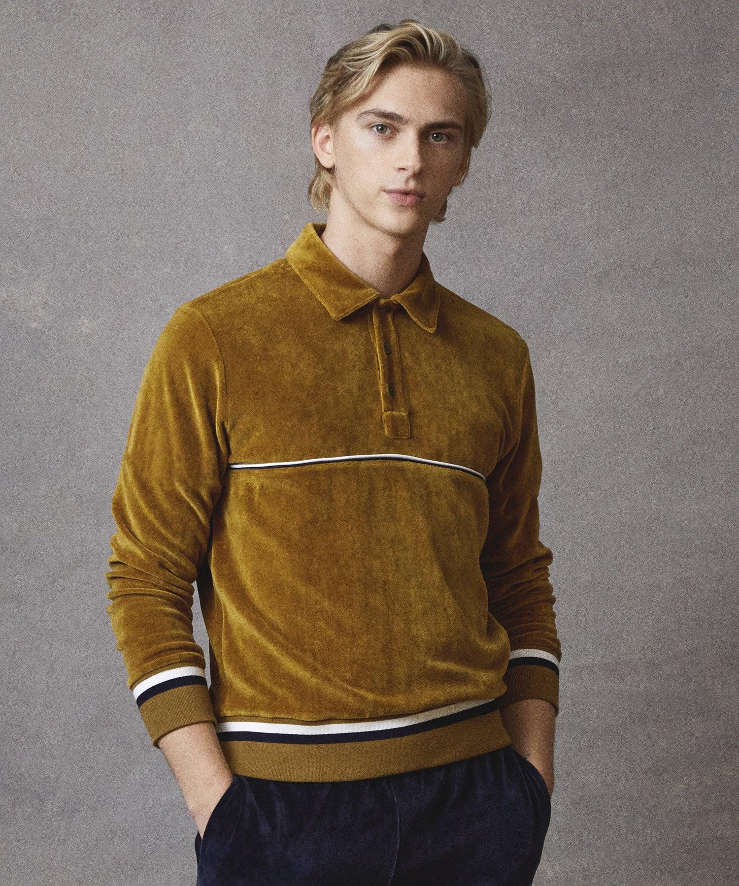 Todd Snyder Velour Polo With Piping for Men | Lyst
