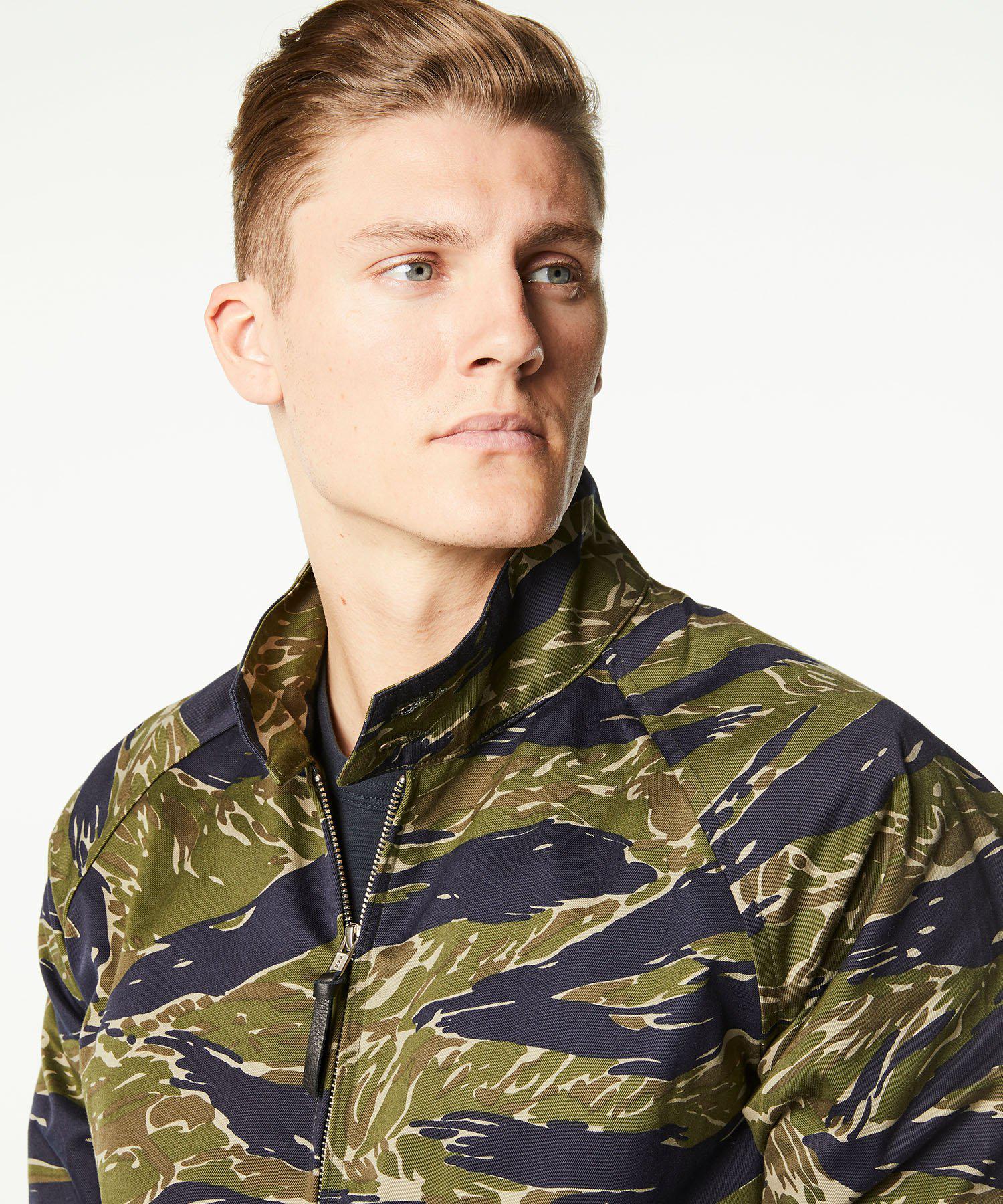 Todd Synder X Champion Cotton Tiger Camo Harrington Jacket in Olive ...