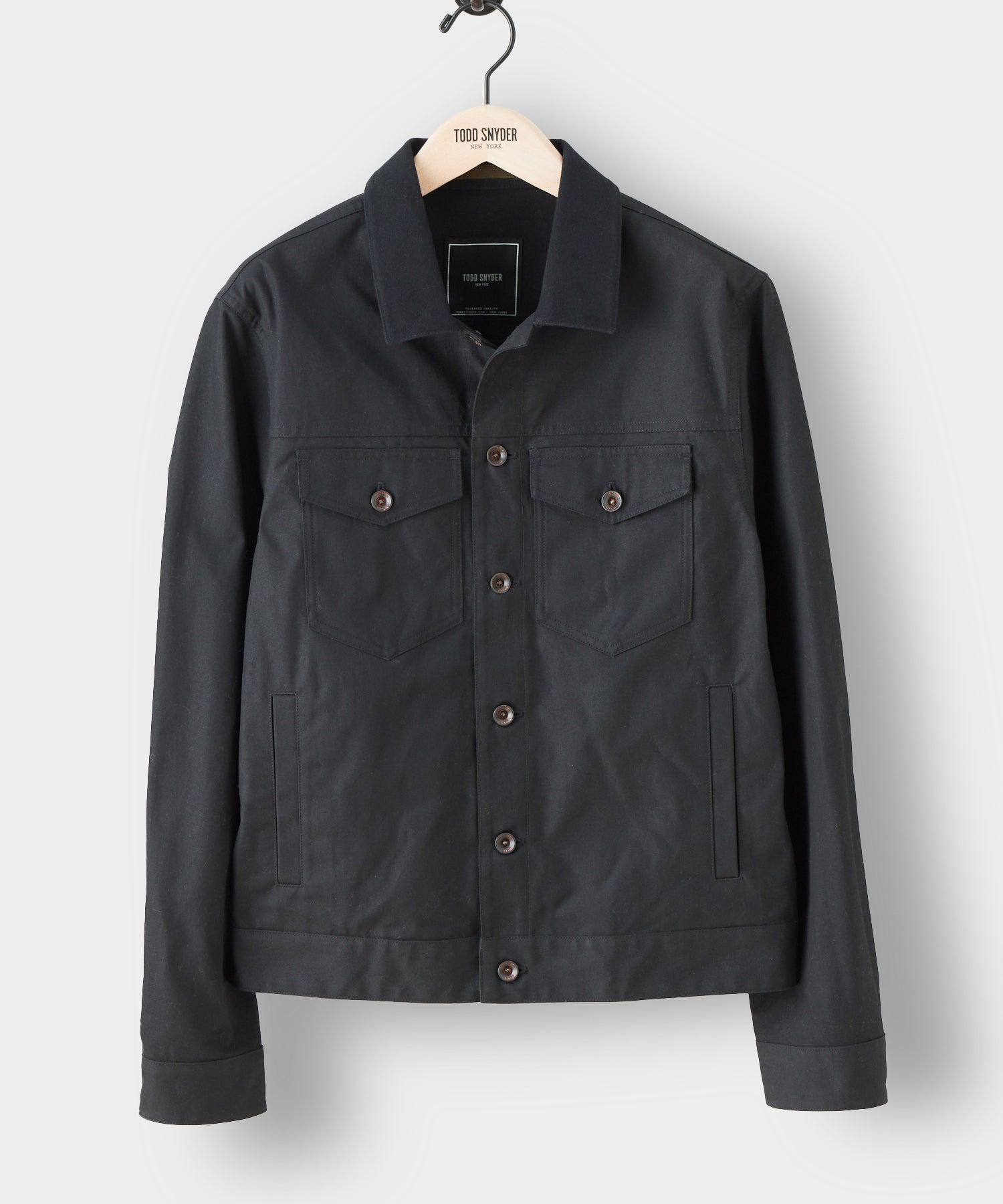Todd Snyder English Waxed Dylan Jacket in Black for Men | Lyst